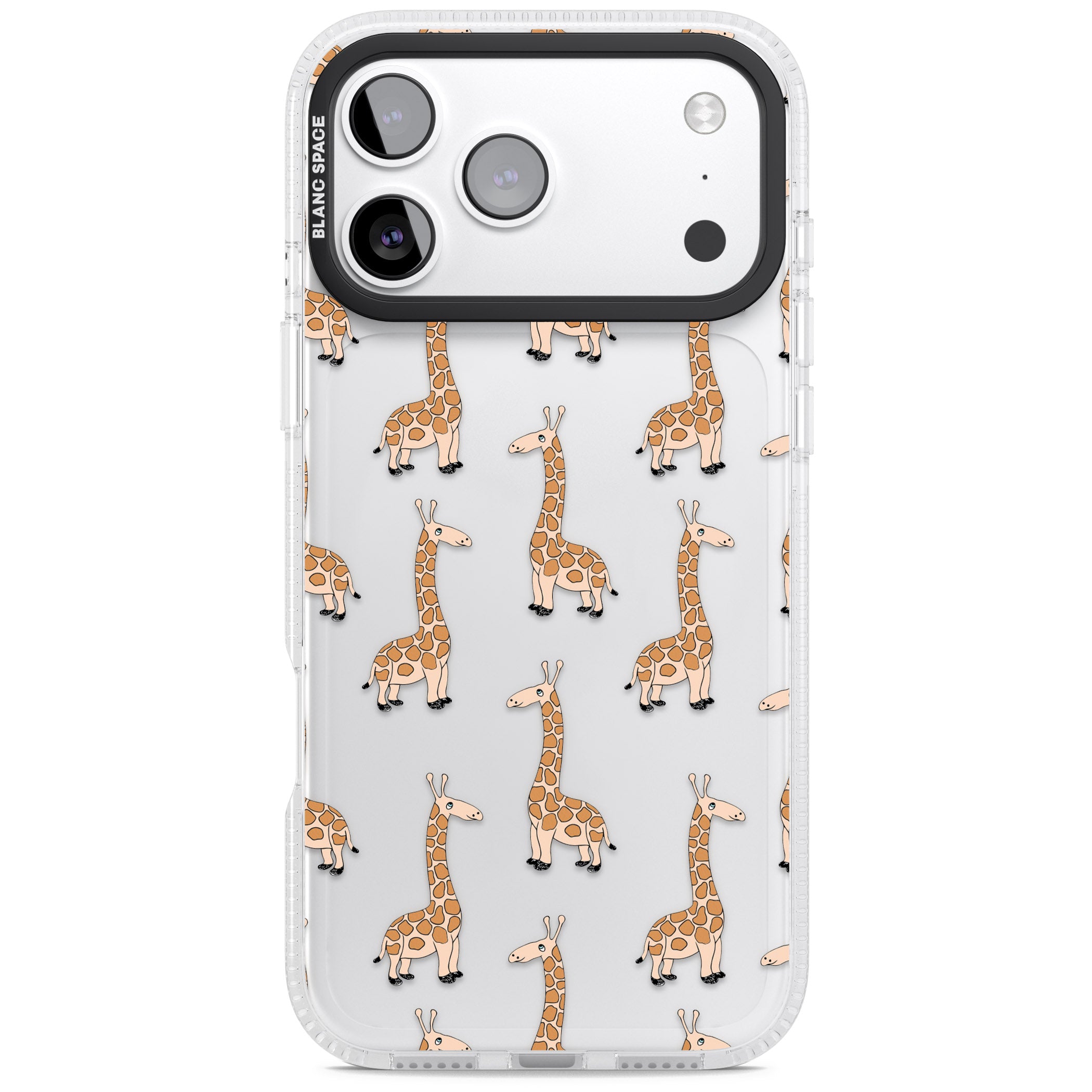 Cute Giraffe Pattern Clear iPhone 17 Pro Impact Air Clear Phone Case