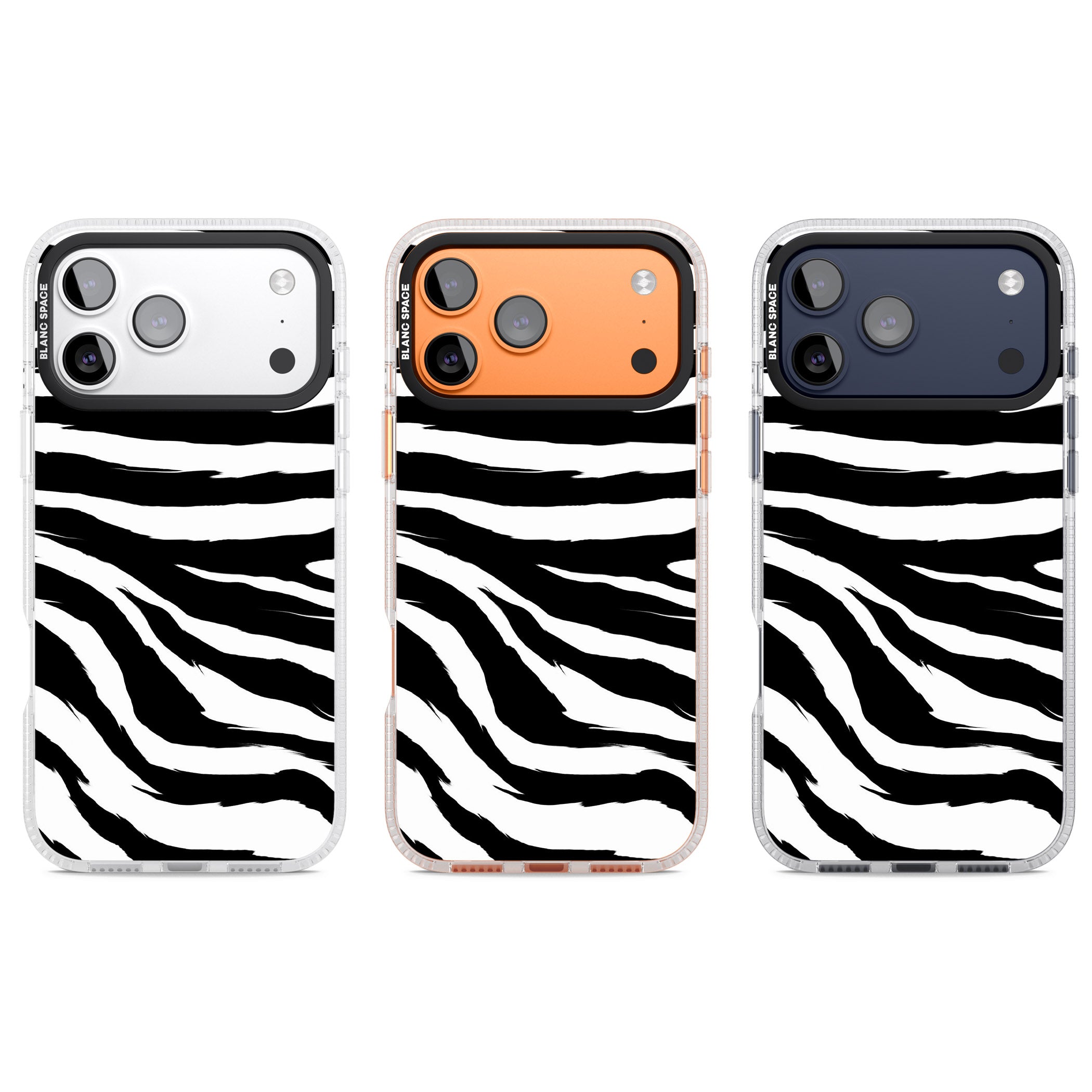 Black Zebra Print iPhone 17 Pro Impact Air Clear Phone Case APT Impact Protection