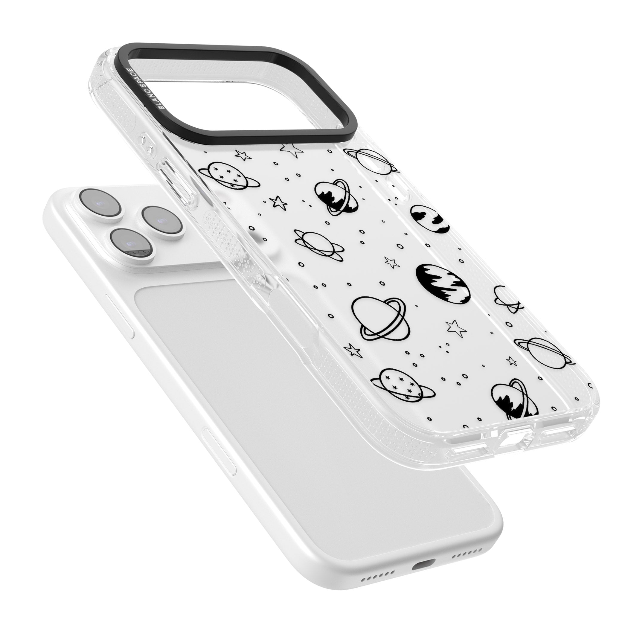 Cosmic Sketch Black Clear iPhone 17 Pro Impact Air Clear Phone Case Colours