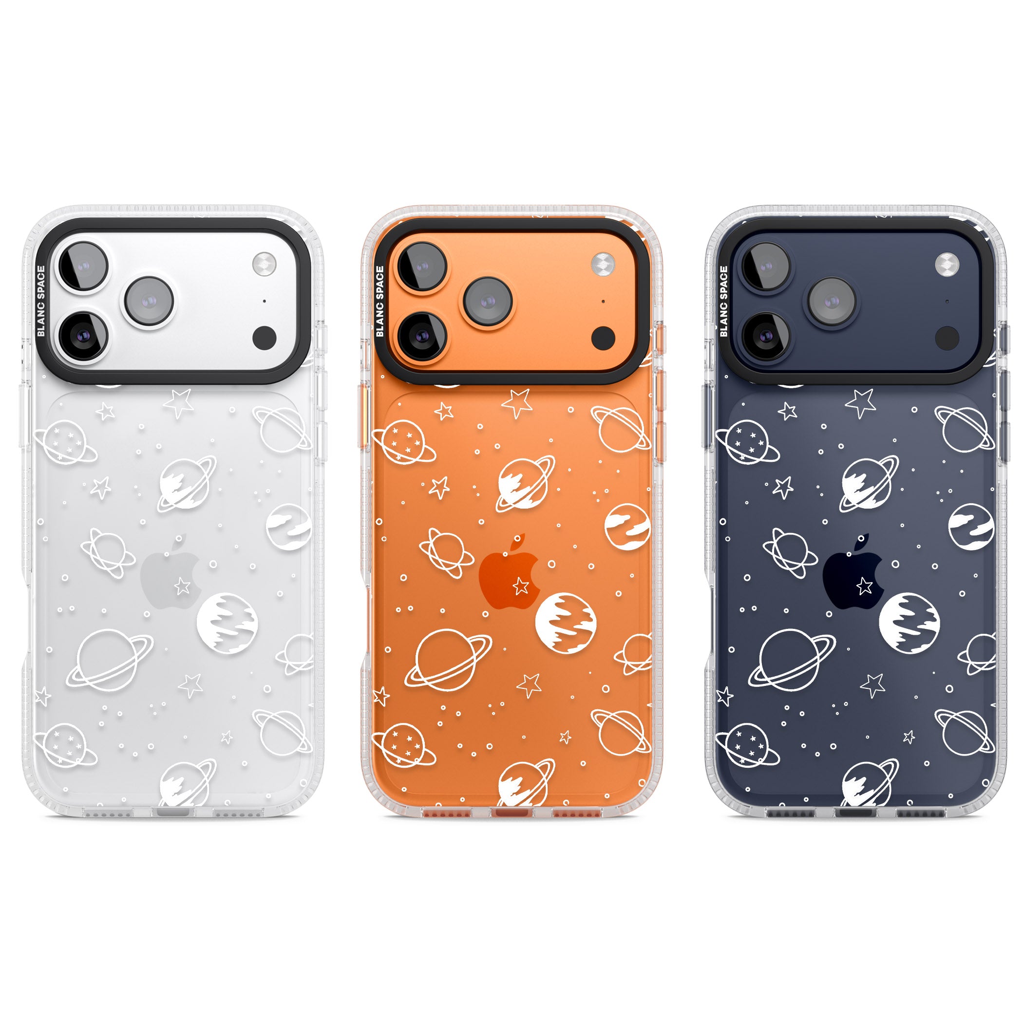 Cosmic Sketch White Clear iPhone 17 Pro Impact Air Clear Phone Case APT Impact Protection