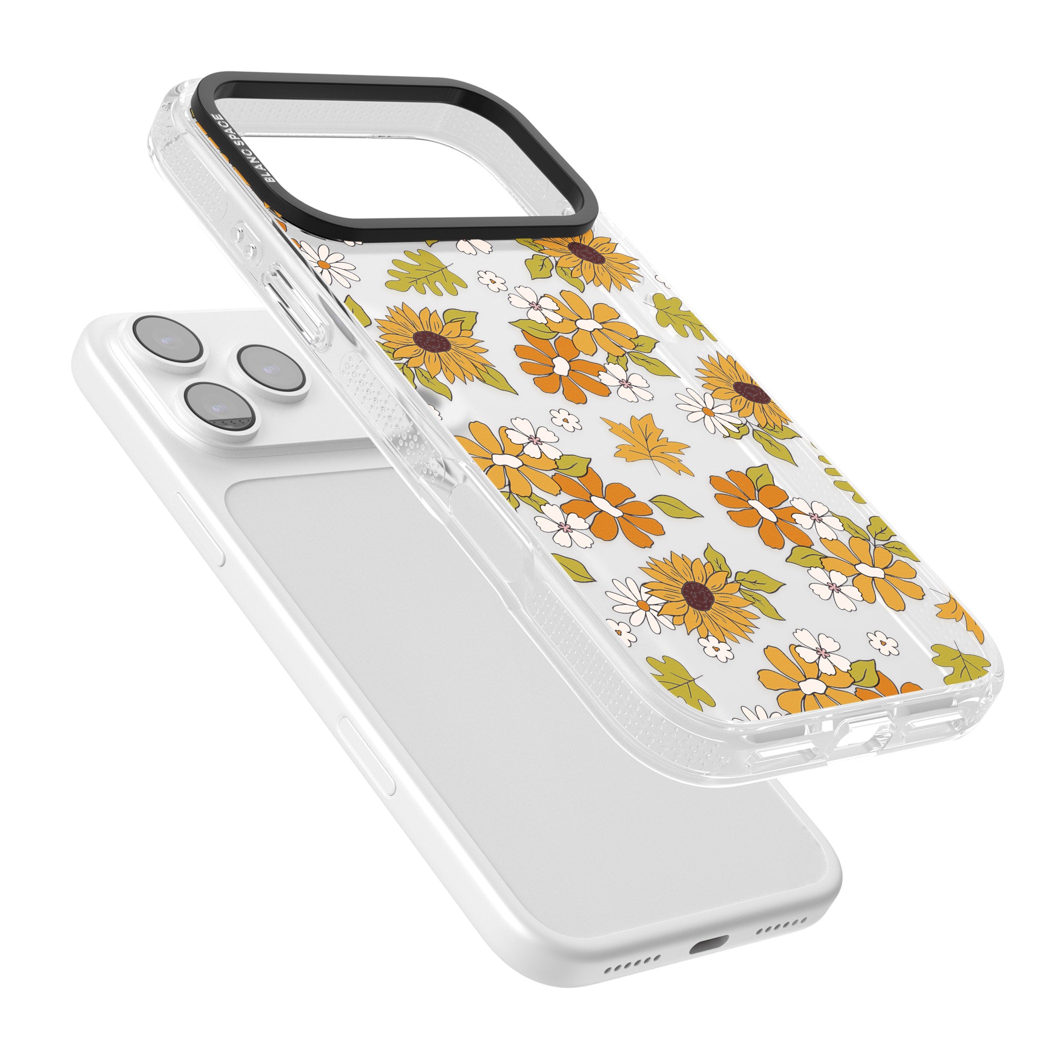 Boho Sunflowers iPhone 17 Pro Impact Air Clear Phone Case Colours