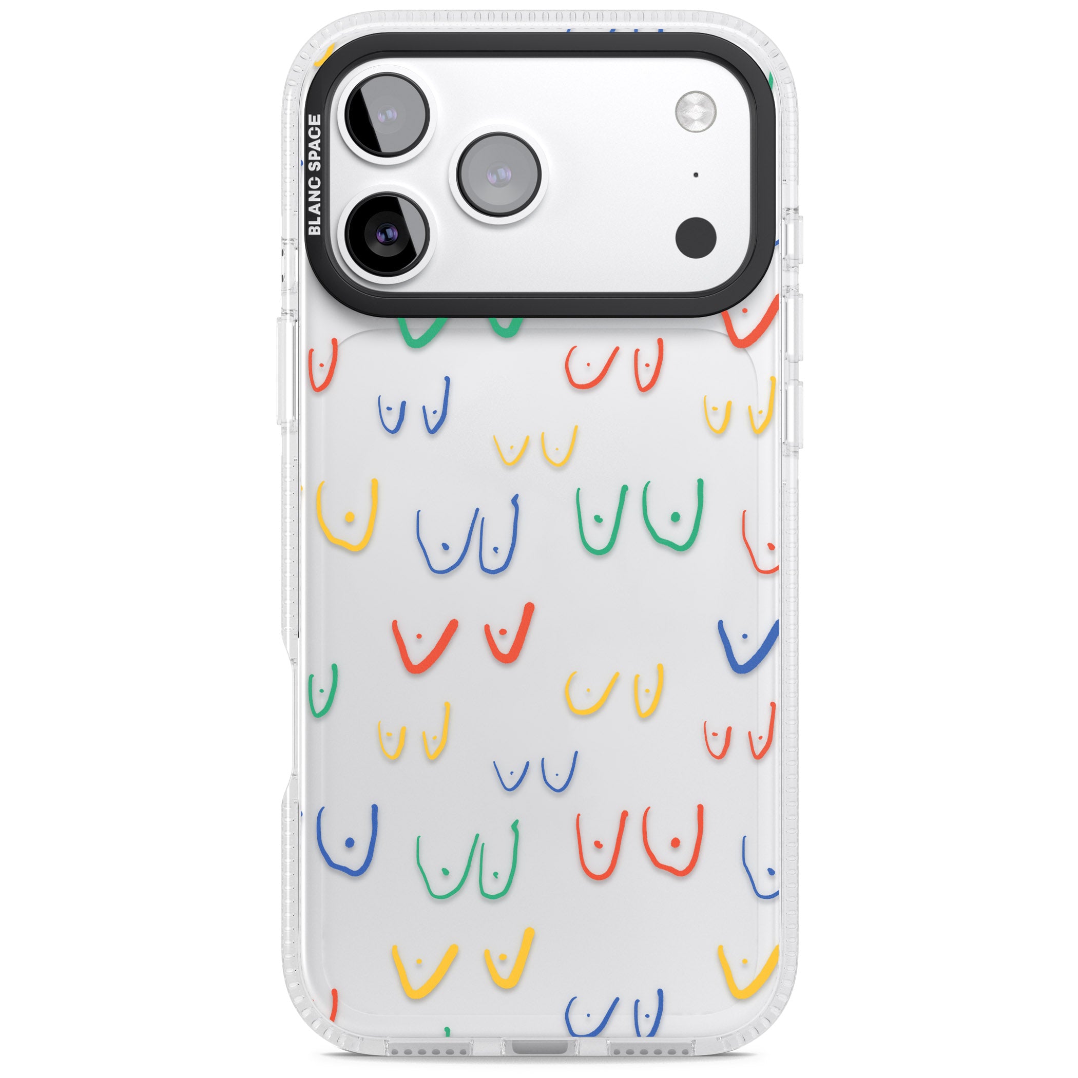 Boob Pattern (Mixed Colours) iPhone 17 Pro Impact Air Clear Phone Case
