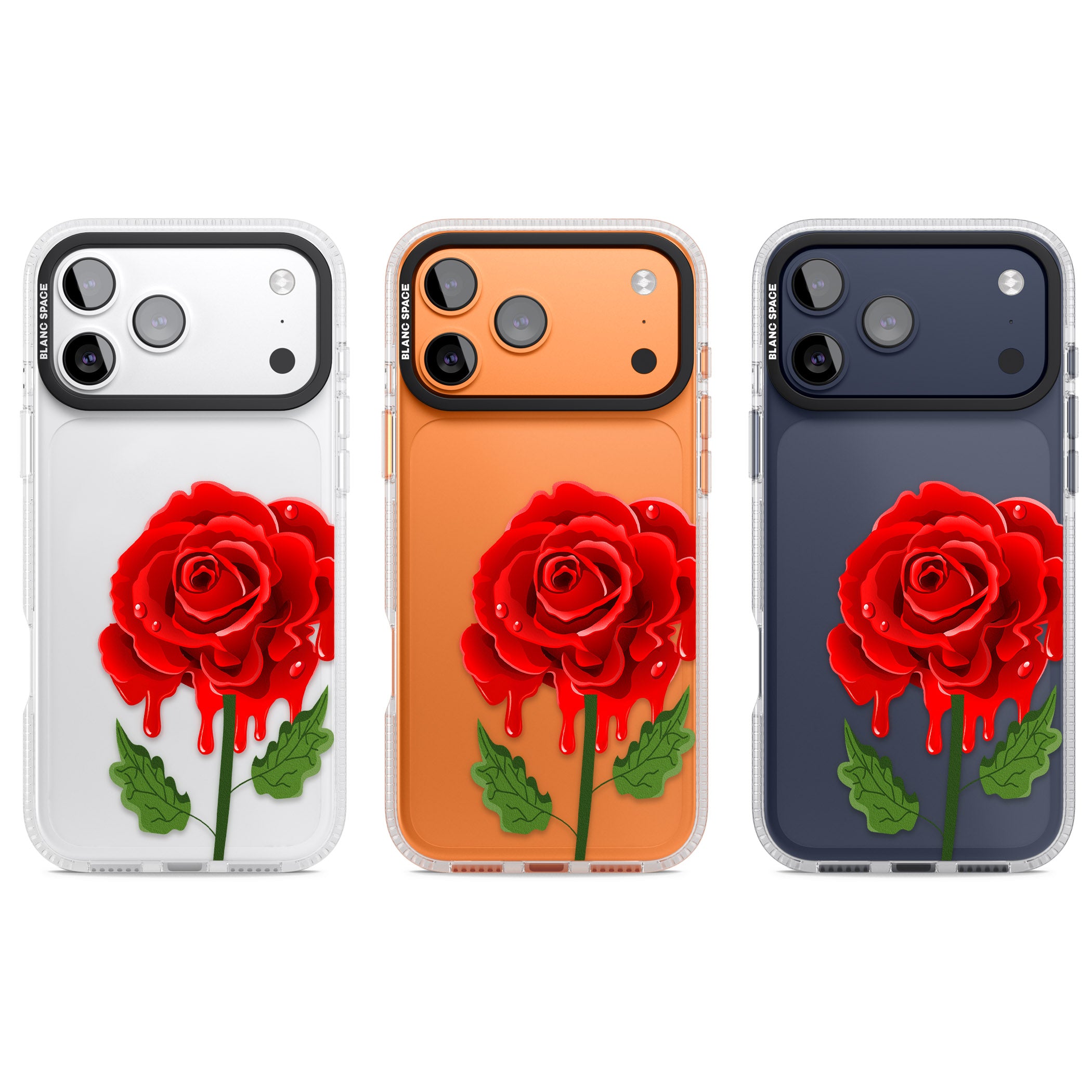 Melting Rose iPhone 17 Pro Impact Air Clear Phone Case APT Impact Protection