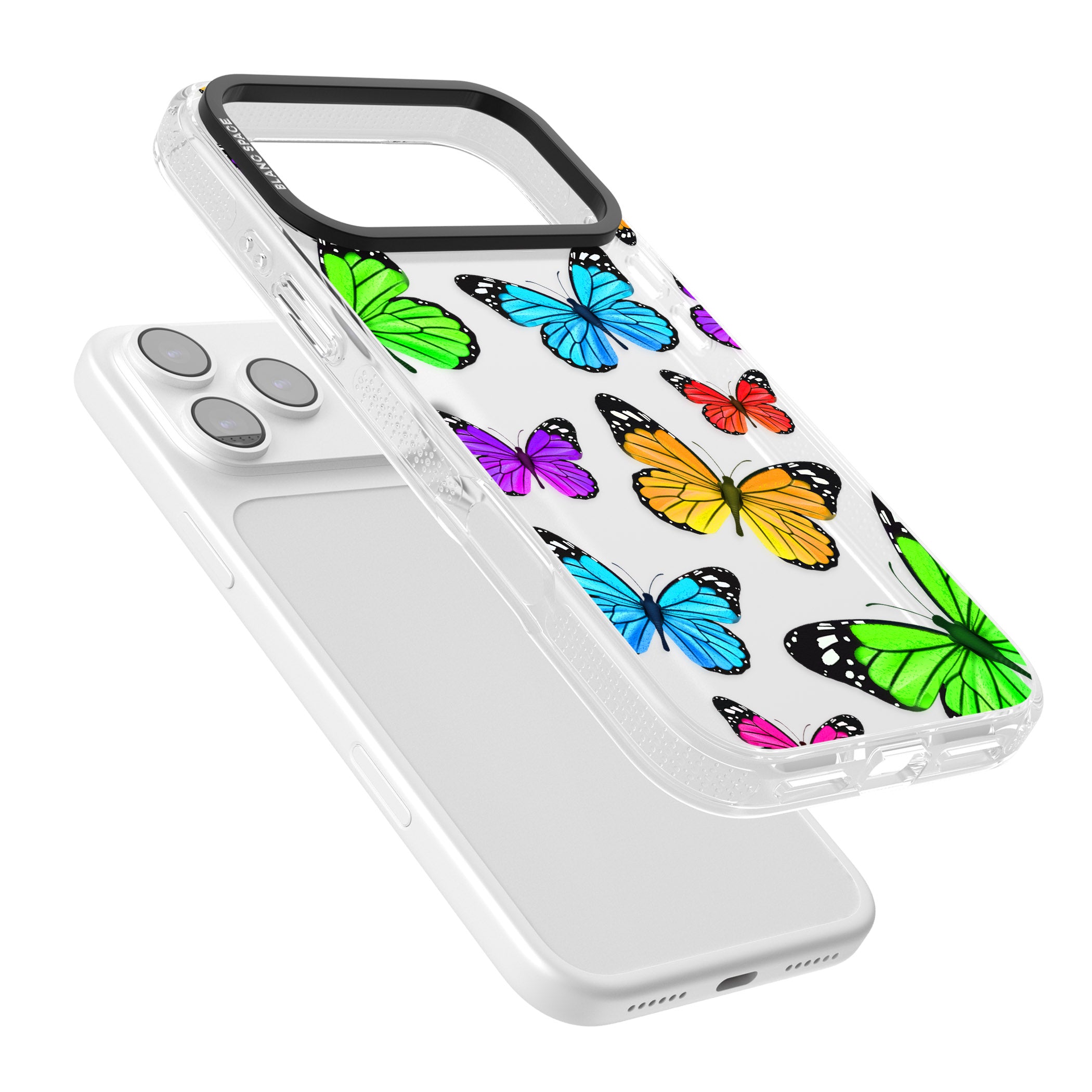 Vibrant Butterflies iPhone 17 Pro Impact Air Clear Phone Case Colours