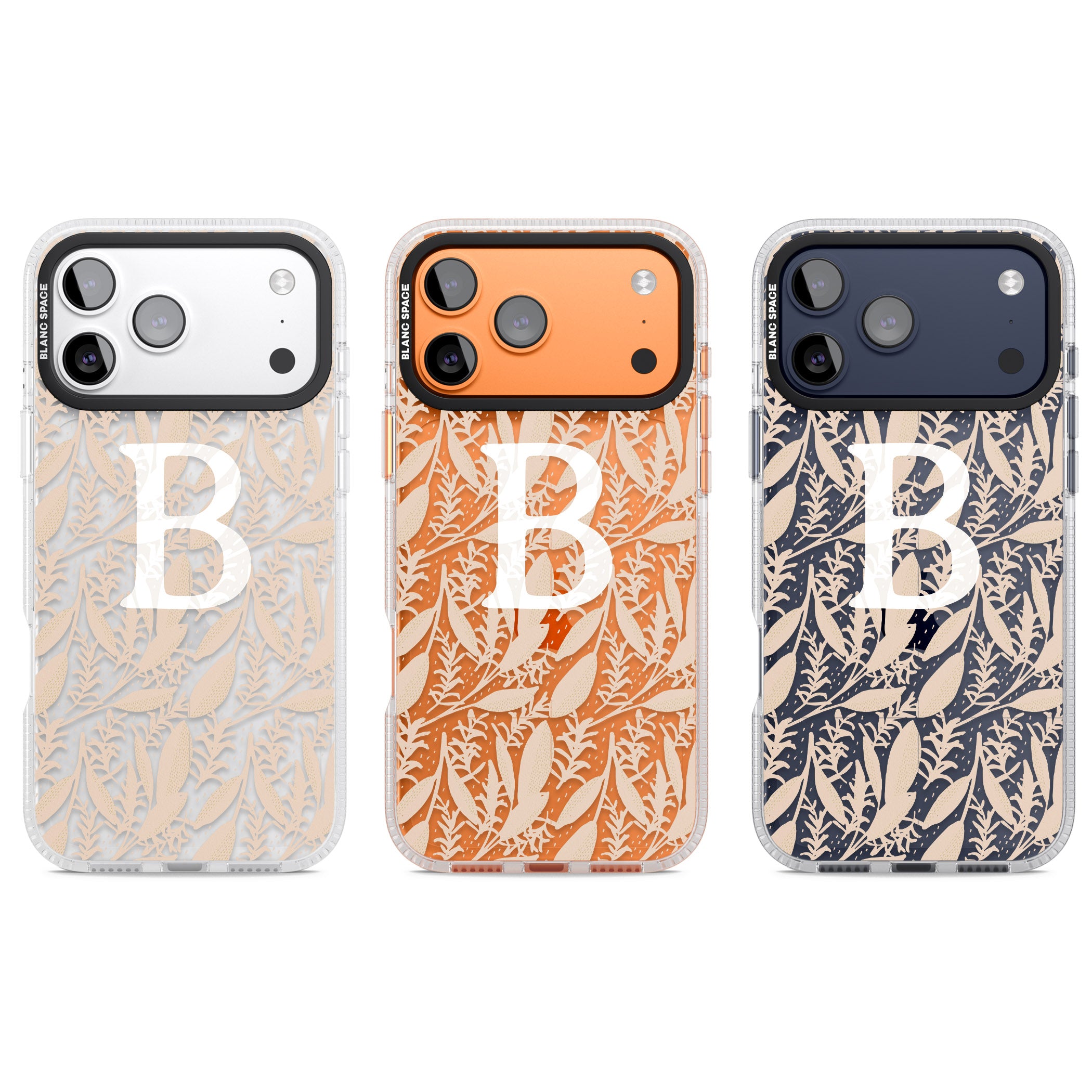 Personalised Monogram Subtle Abstract Floral iPhone 17 Pro Impact Air Clear Phone Case APT Impact Protection