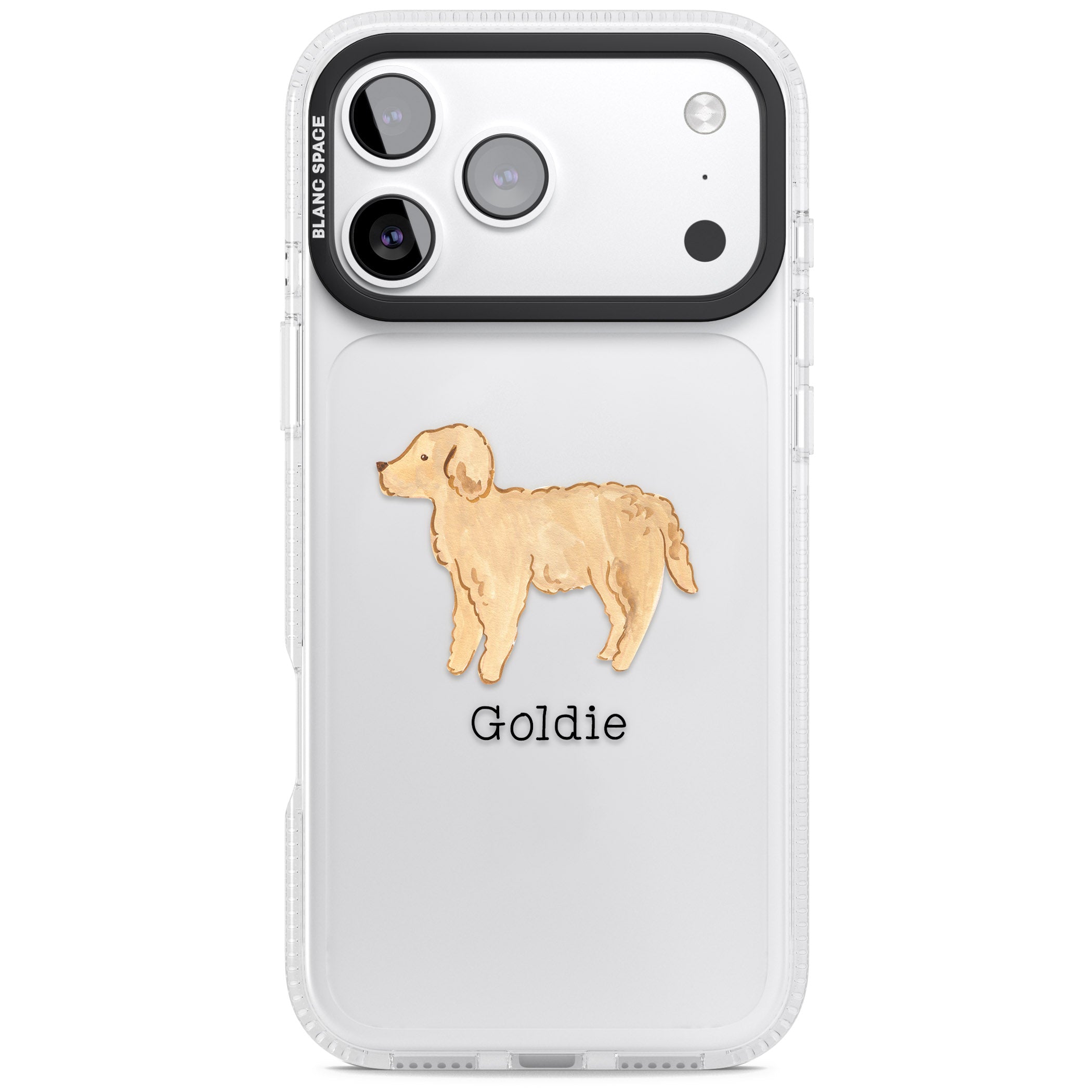 Personalised Goldendoodle iPhone 17 Pro Impact Air Clear Phone Case