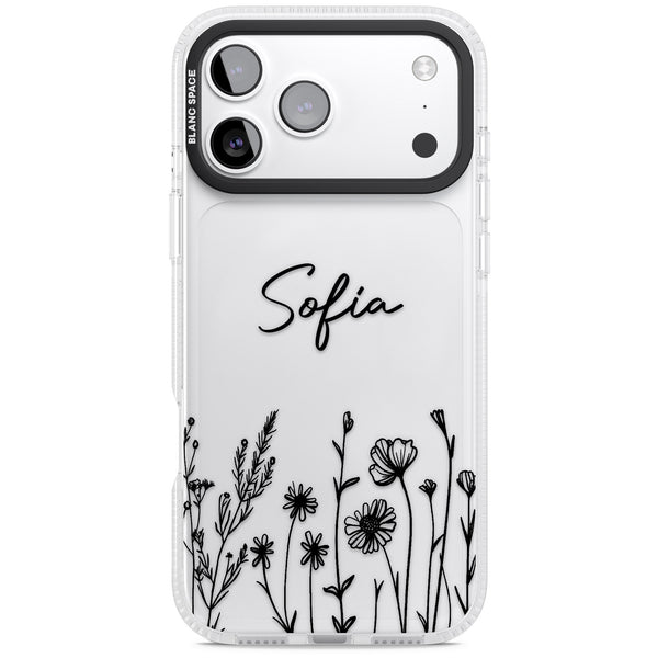 Personalised Black Wildflowers