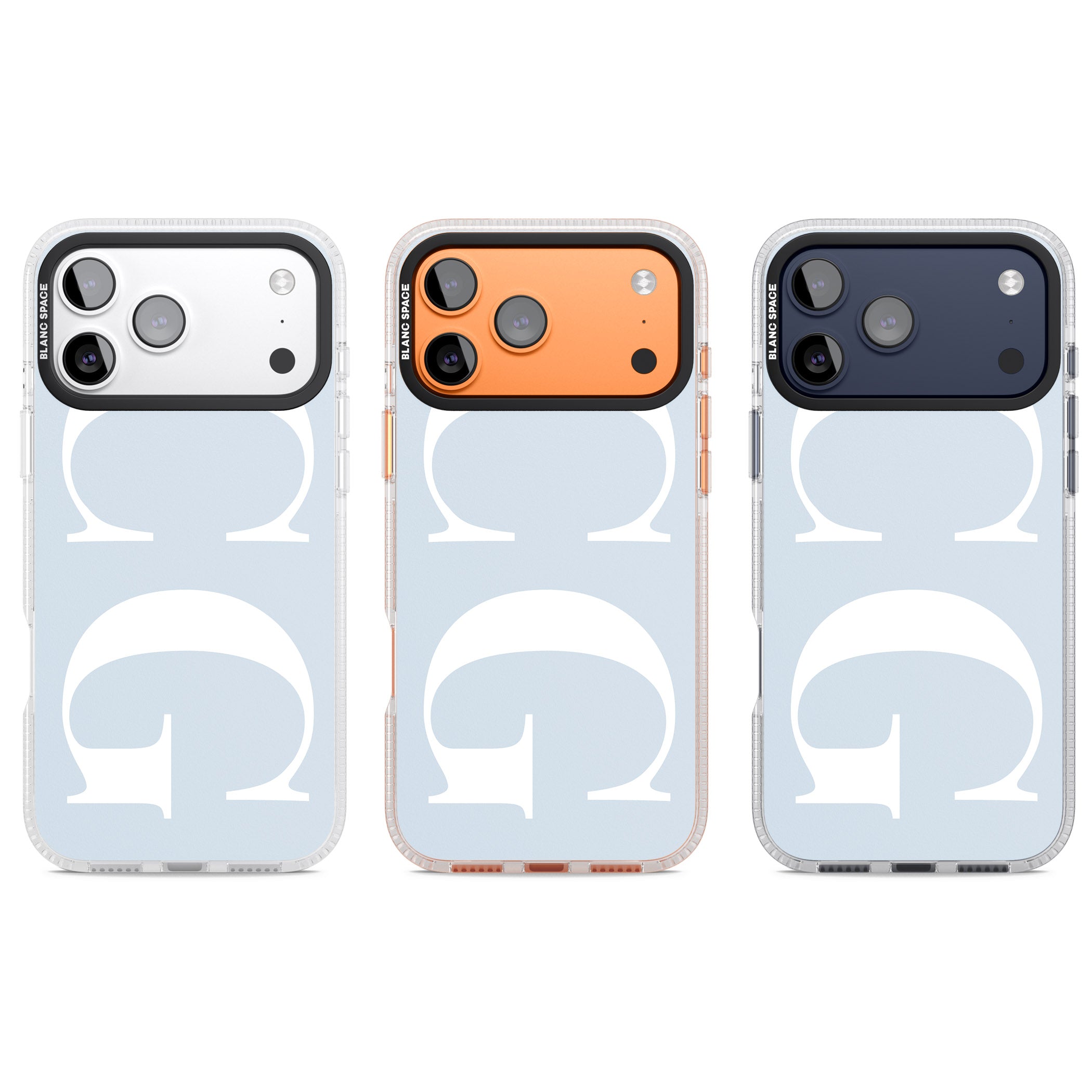 Personalised White & Blue Green Letters iPhone 17 Pro Impact Air Clear Phone Case APT Impact Protection