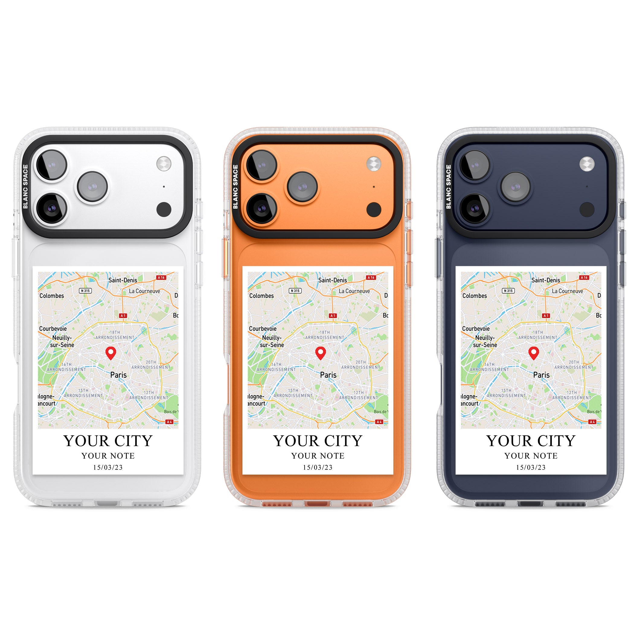 Personalised World Map iPhone 17 Pro Impact Air Clear Phone Case APT Impact Protection