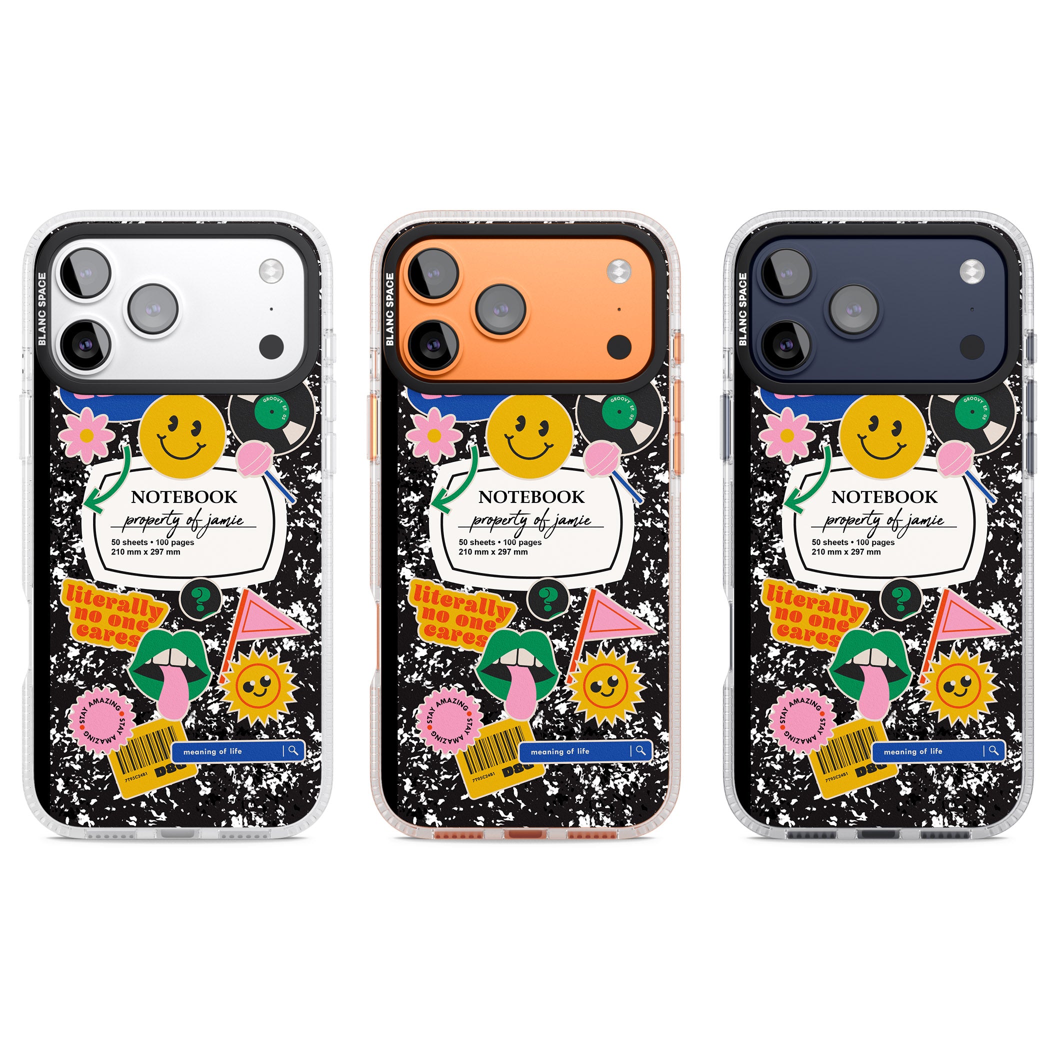 Personalised Quirky Notebook iPhone 17 Pro Impact Air Clear Phone Case APT Impact Protection