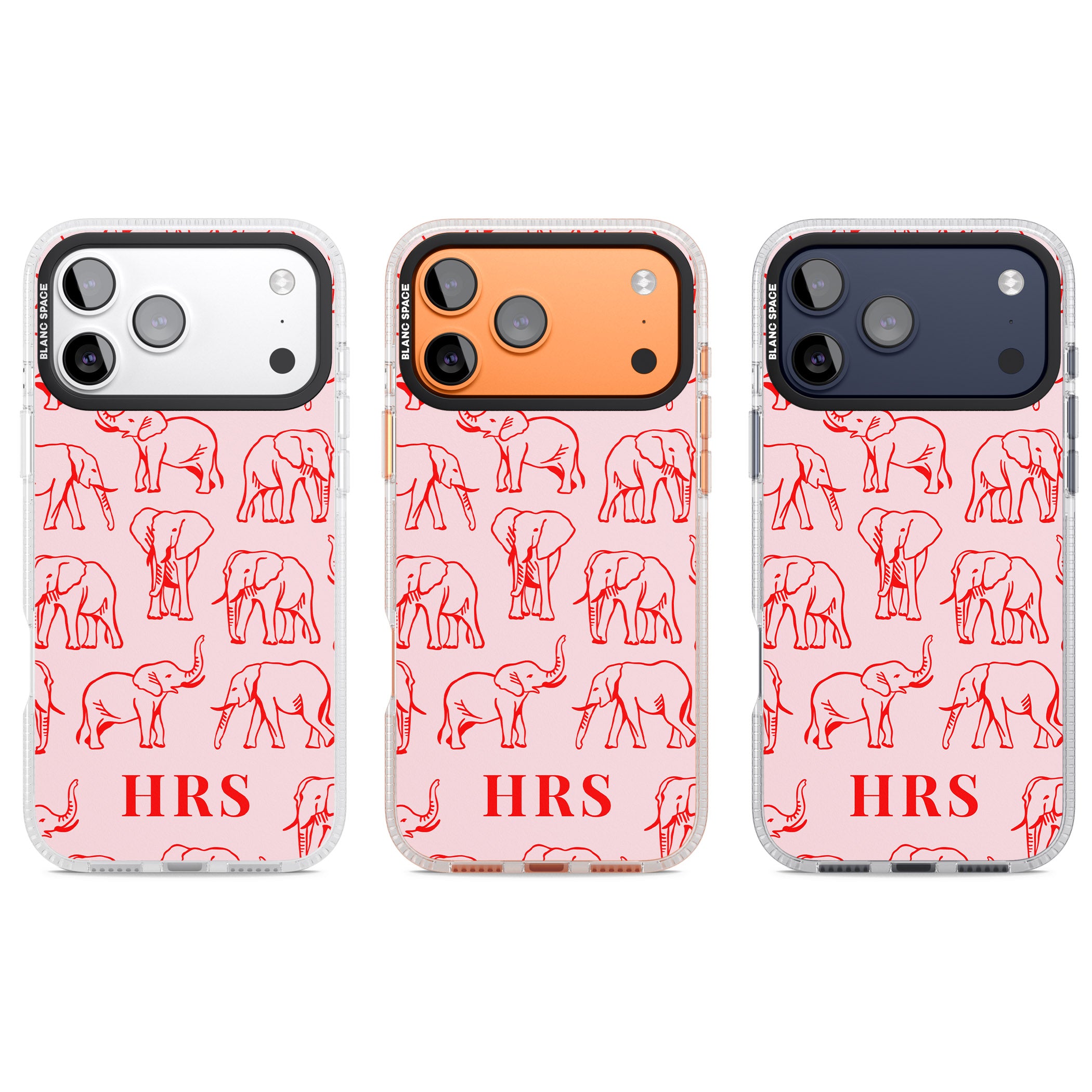 Personalised Red Elephant Outline iPhone 17 Pro Impact Air Clear Phone Case APT Impact Protection