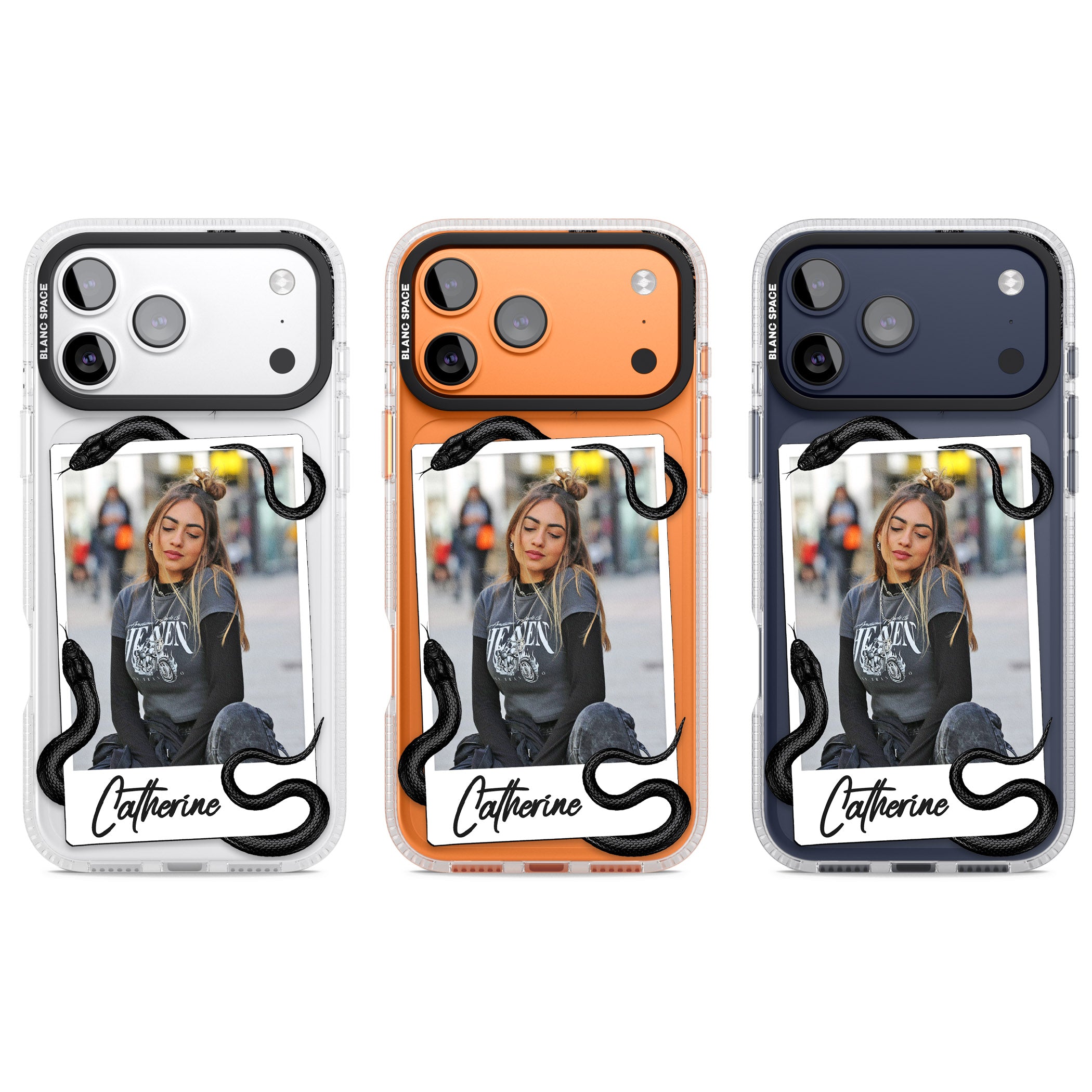 Personalised Snake Instant Photo iPhone 17 Pro Impact Air Clear Phone Case APT Impact Protection