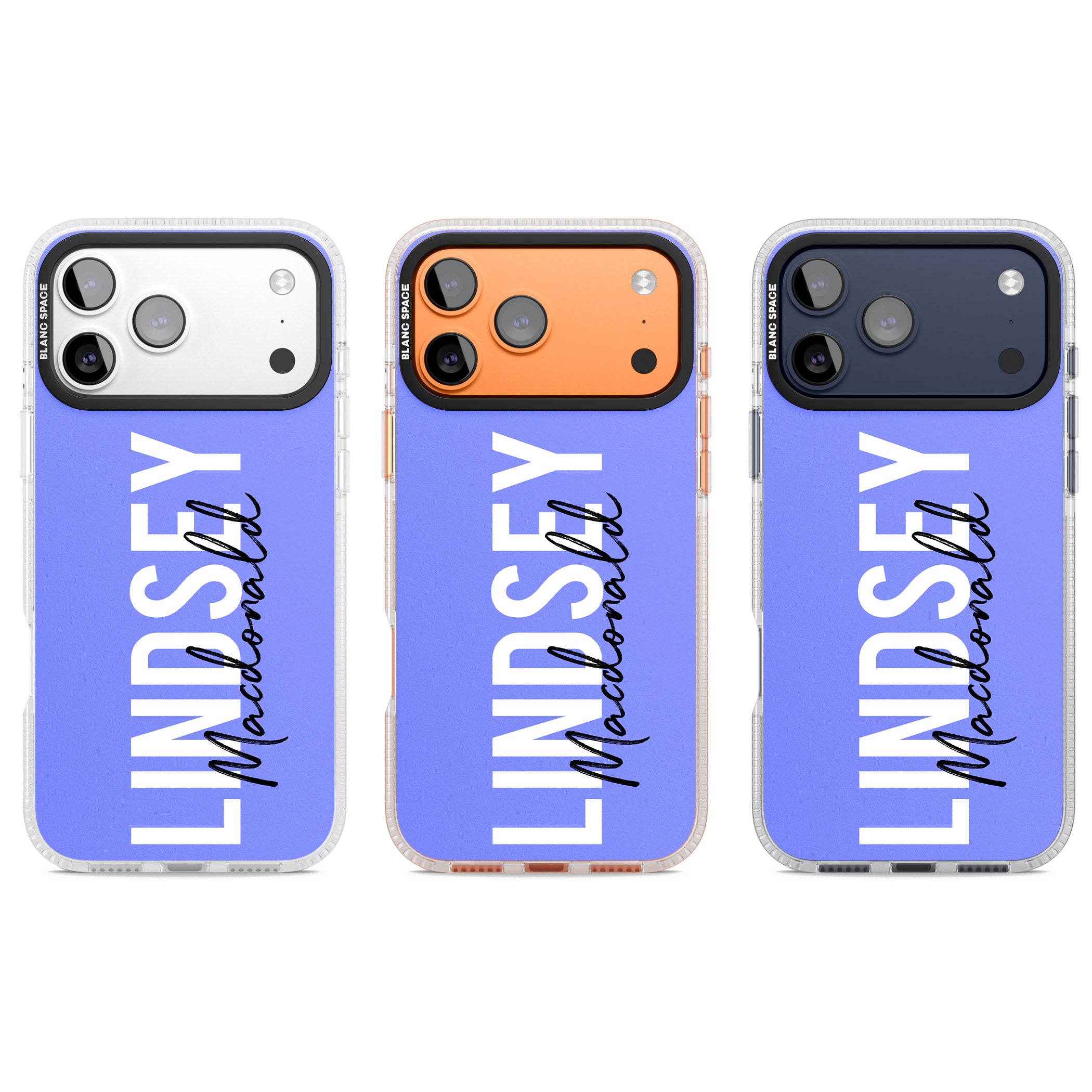 Personalised Bold Name: Purple iPhone 17 Pro Impact Air Clear Phone Case APT Impact Protection