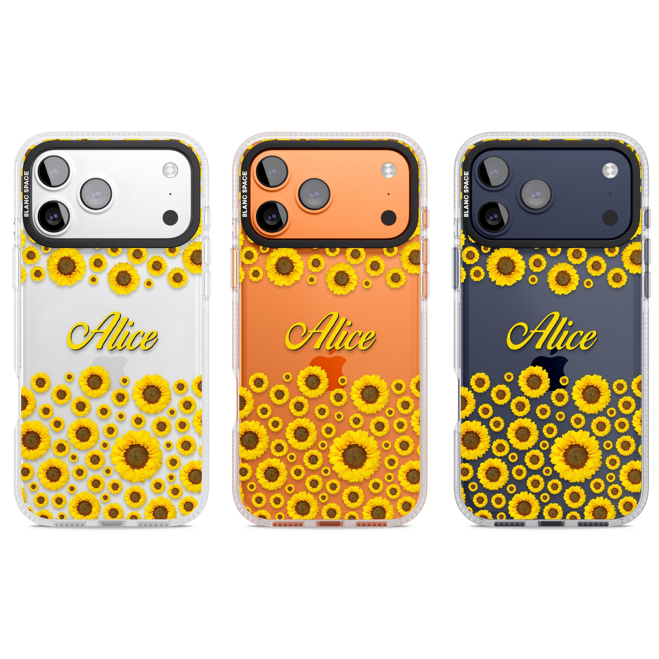 Personalised Sunflowers iPhone 17 Pro Impact Air Clear Phone Case APT Impact Protection