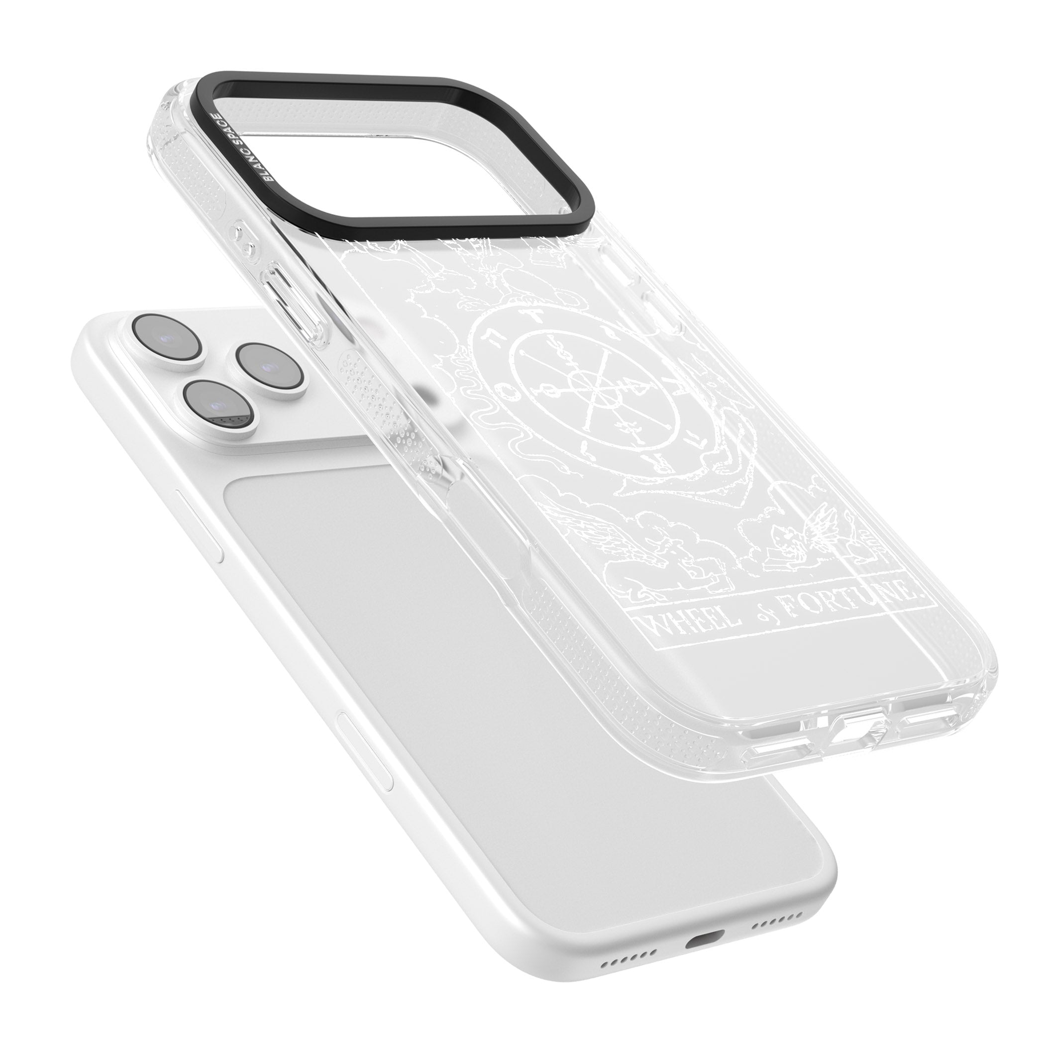 Personalised Wheel Of Fortune Tarot Card (White) iPhone 17 Pro Impact Air Clear Phone Case Colours