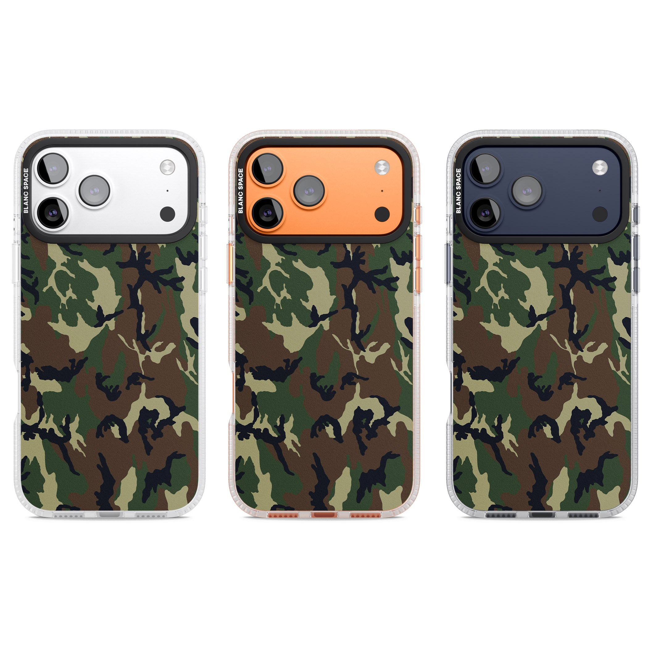 Forest Green Camo iPhone 17 Pro Impact Air Clear Phone Case APT Impact Protection
