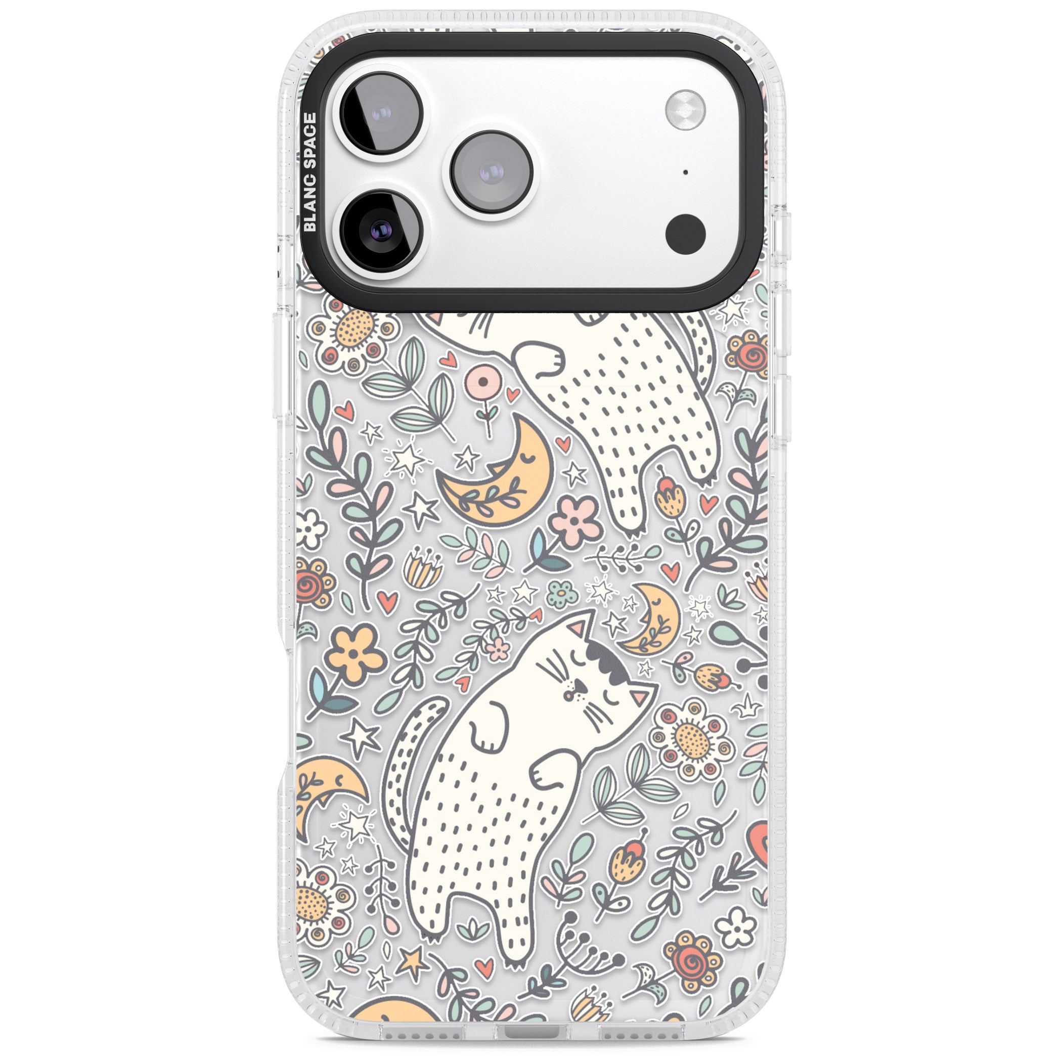 Sleeping Cat Pattern iPhone 17 Pro Impact Air Clear Phone Case