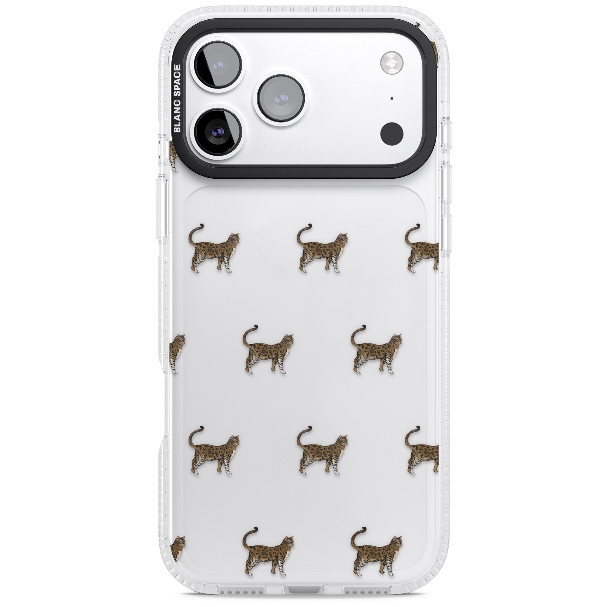Bengal Cat Pattern iPhone 17 Pro Impact Air Clear Phone Case