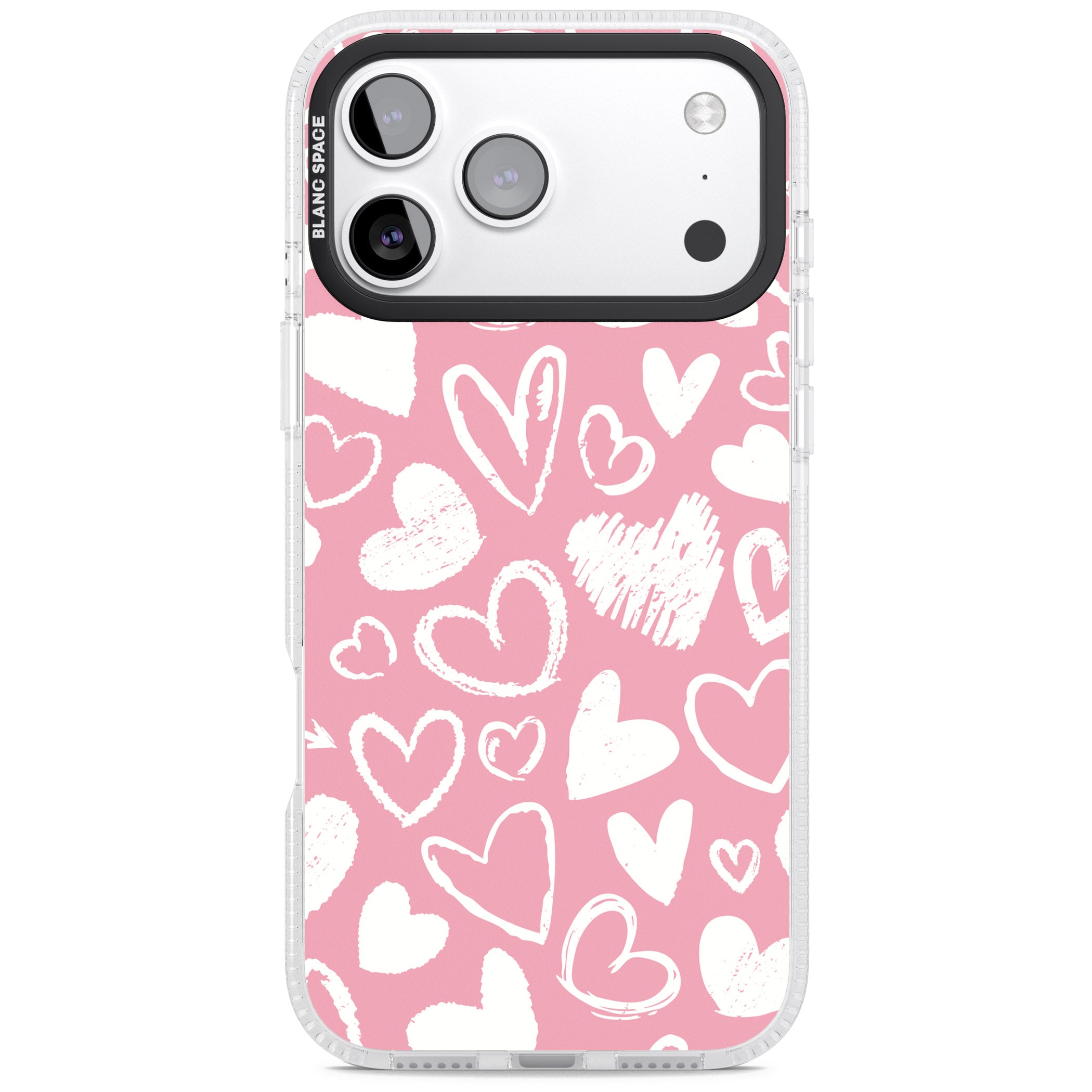 Chalk Hearts iPhone 17 Pro Impact Air Clear Phone Case