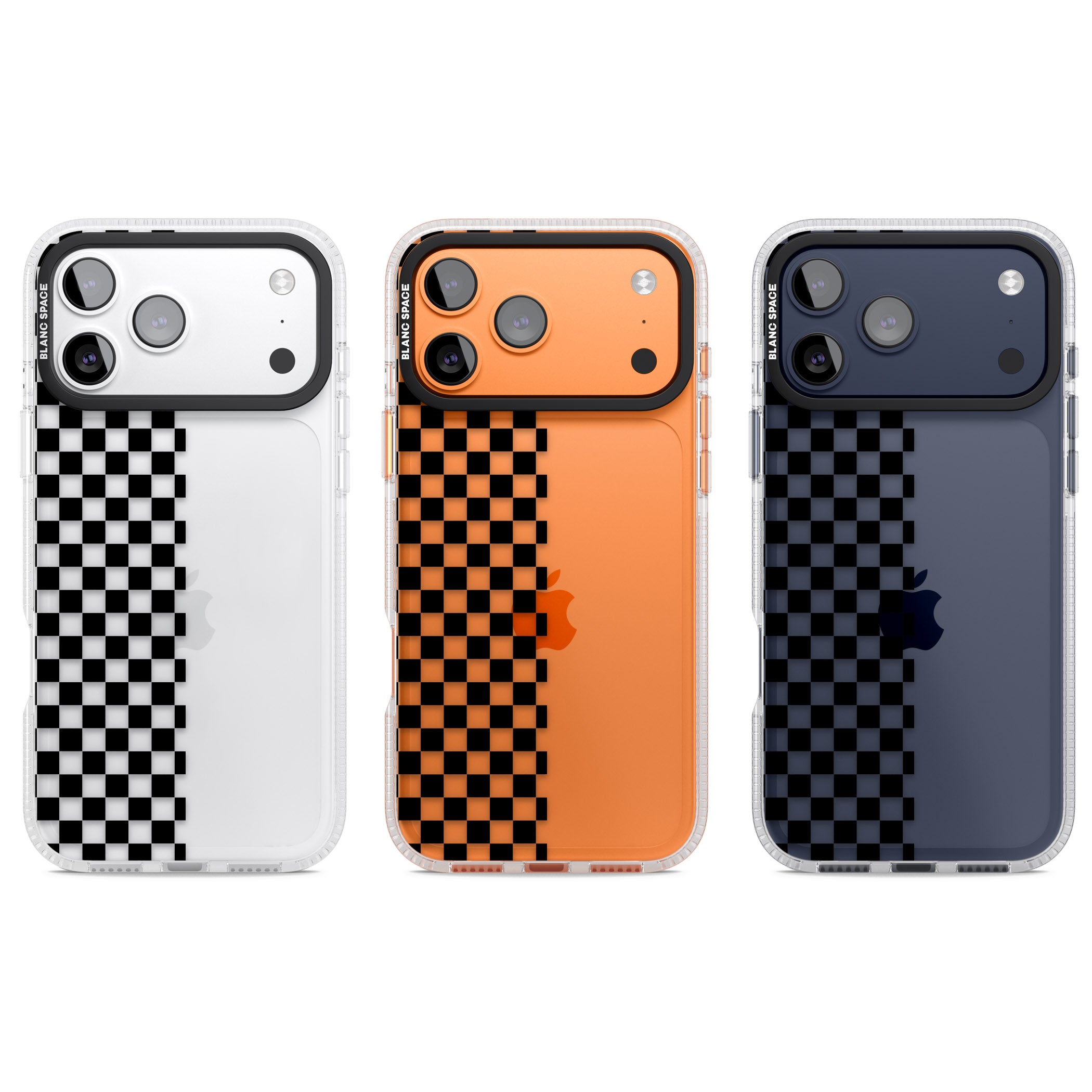 Checker: Half Black Check On Clear iPhone 17 Pro Impact Air Clear Phone Case APT Impact Protection