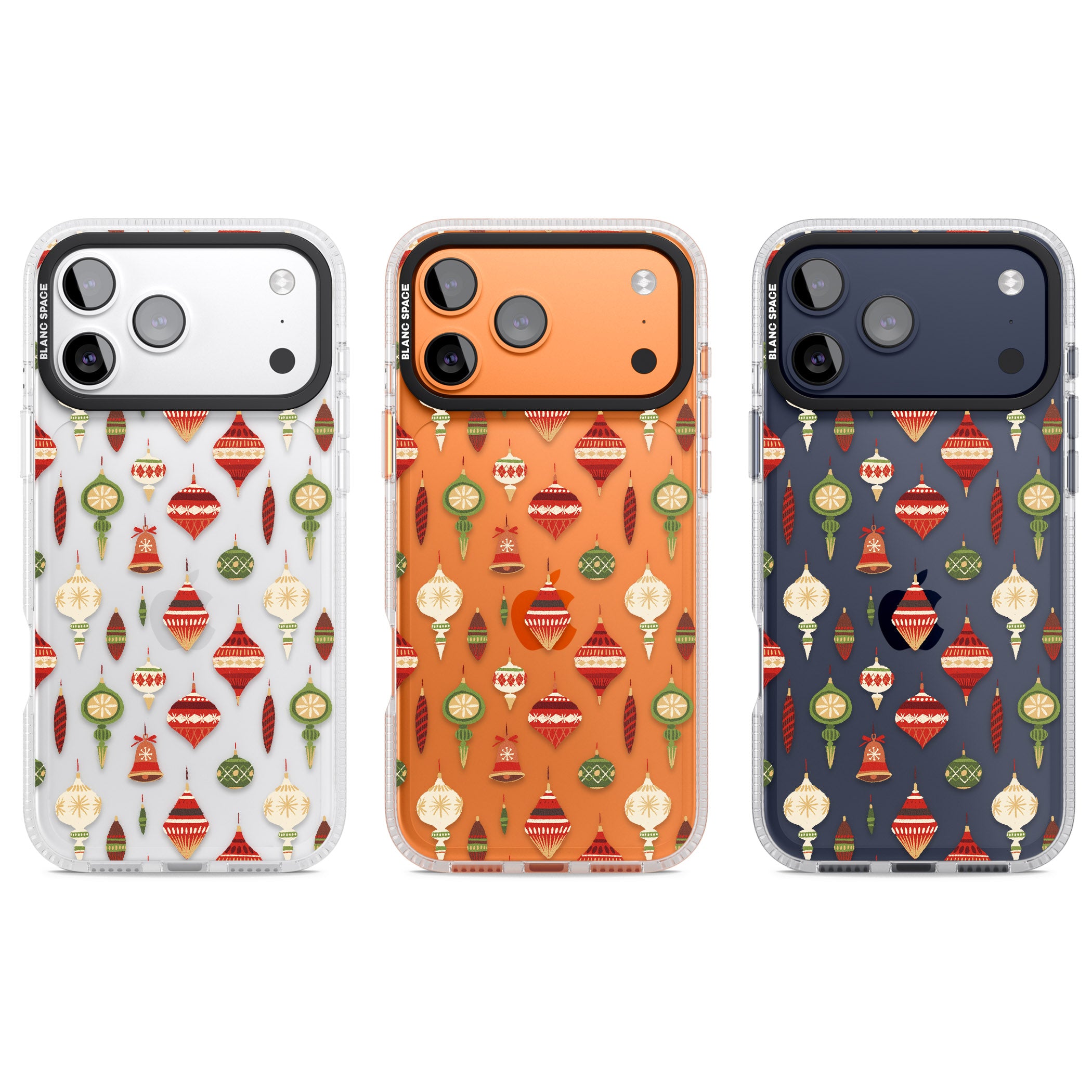 Christmas Baubles Pattern iPhone 17 Pro Impact Air Clear Phone Case APT Impact Protection