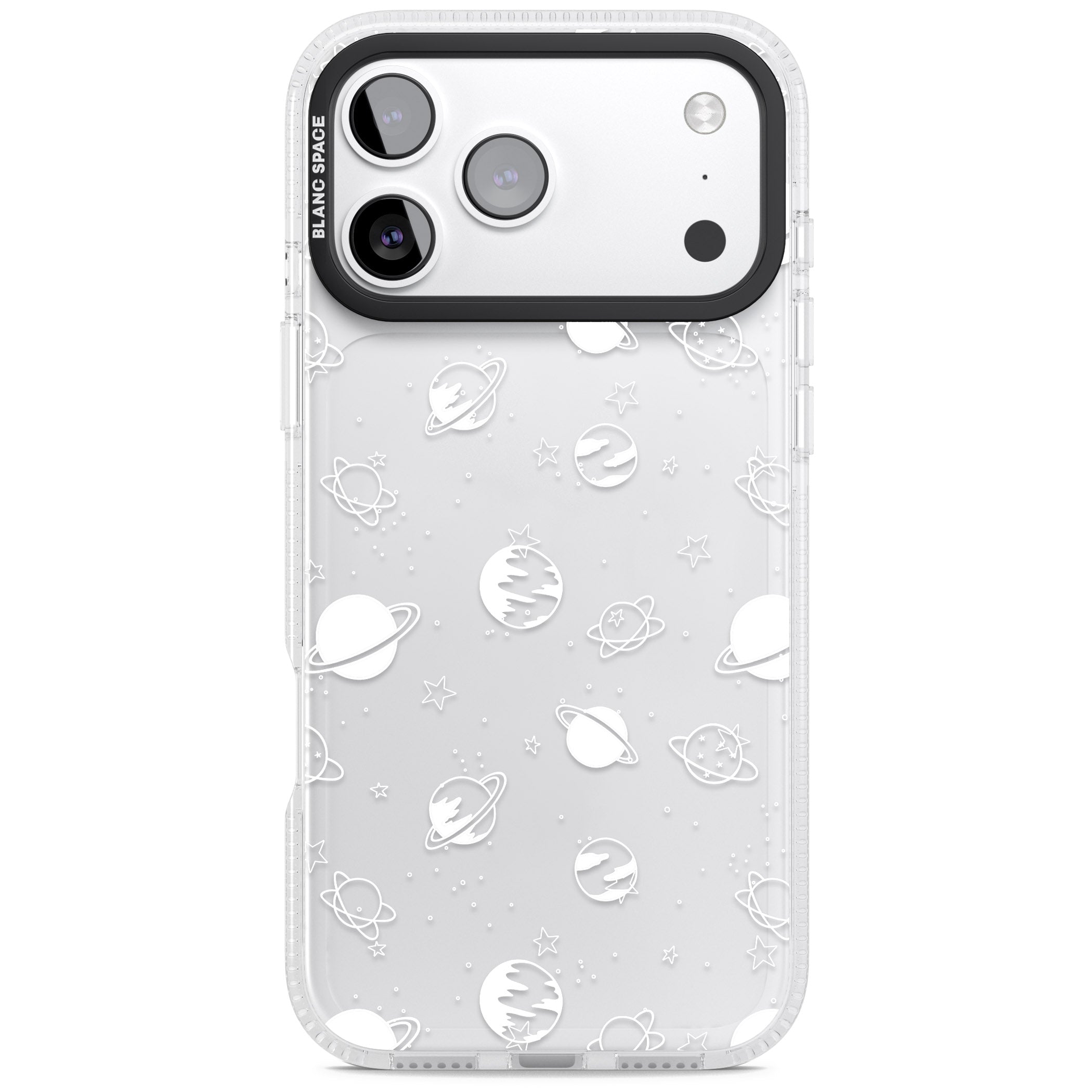 Cosmic Black Planet iPhone 17 Pro Impact Air Clear Phone Case