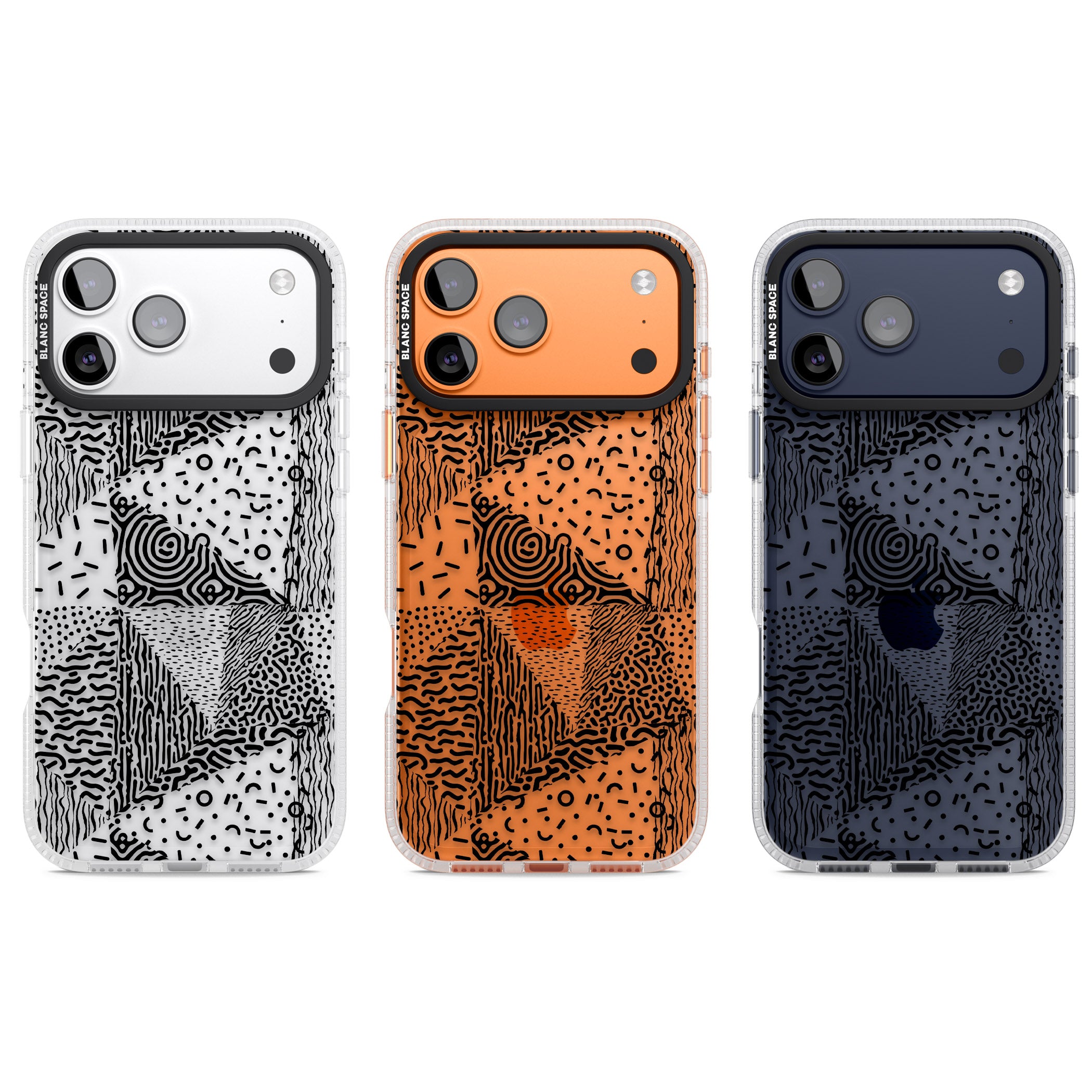 Monochrome Pattern iPhone 17 Pro Impact Air Clear Phone Case APT Impact Protection