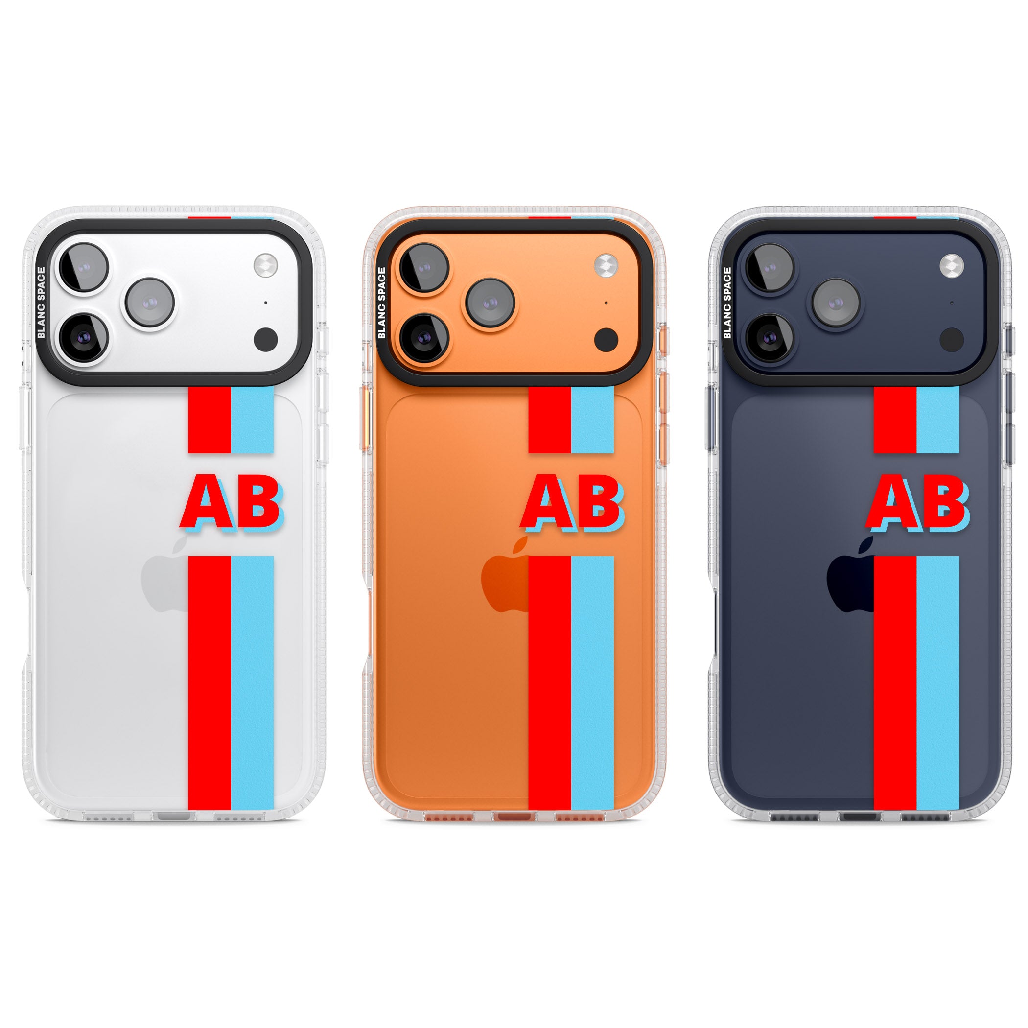 Personalised Bold Striped iPhone 17 Pro Impact Air Clear Phone Case APT Impact Protection