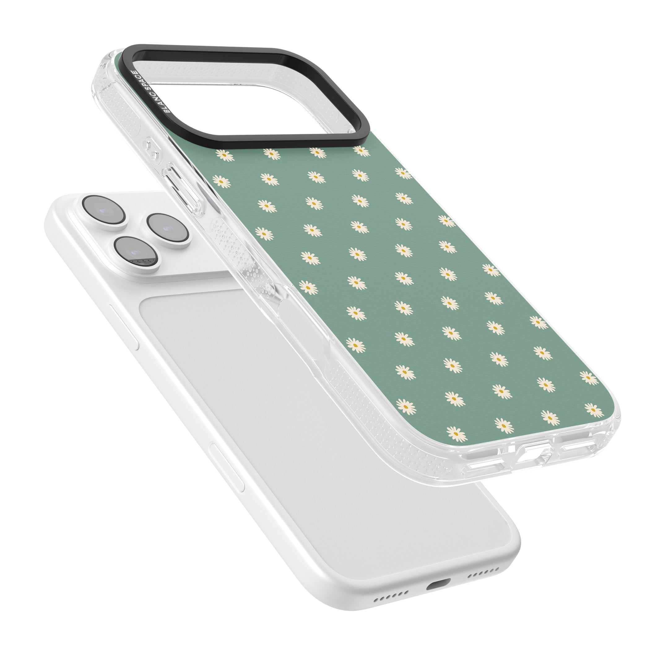 Sage Daisy Floral iPhone 17 Pro Impact Air Clear Phone Case Colours