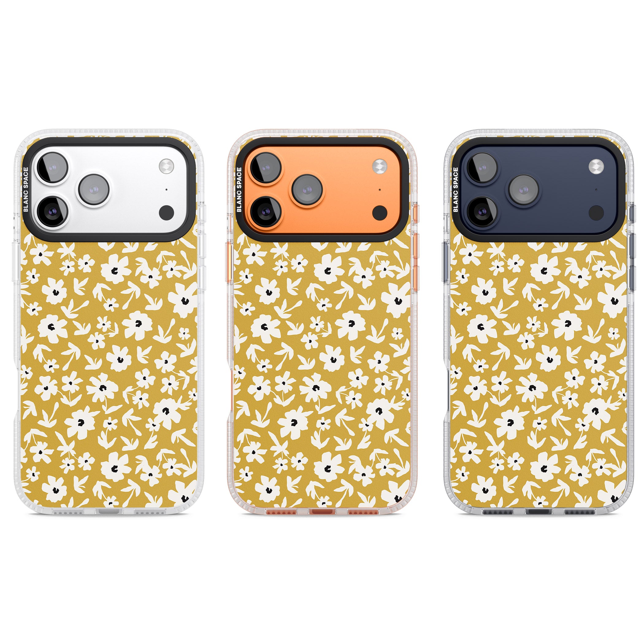 Mustard Floral iPhone 17 Pro Impact Air Clear Phone Case APT Impact Protection