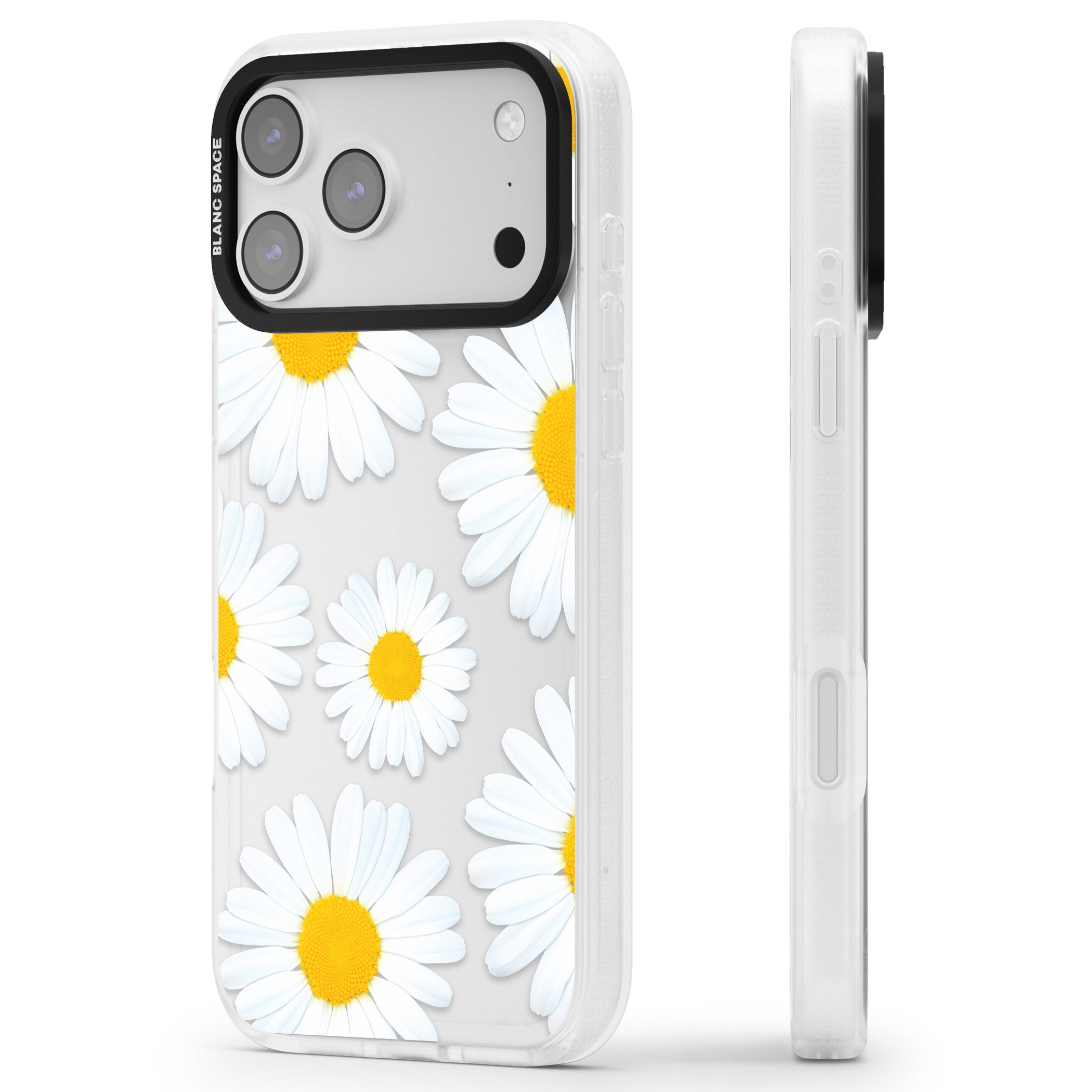 Summer Daisy iPhone 17 Pro Impact Air Clear Phone Case Side Profile