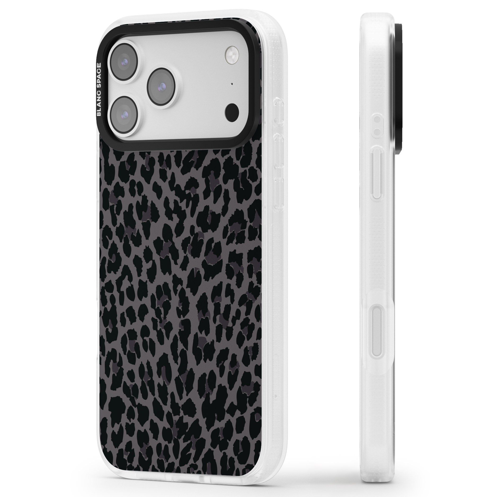 Dark Animal Print iPhone 17 Pro Max Impact Air Clear Phone Case Side Profile