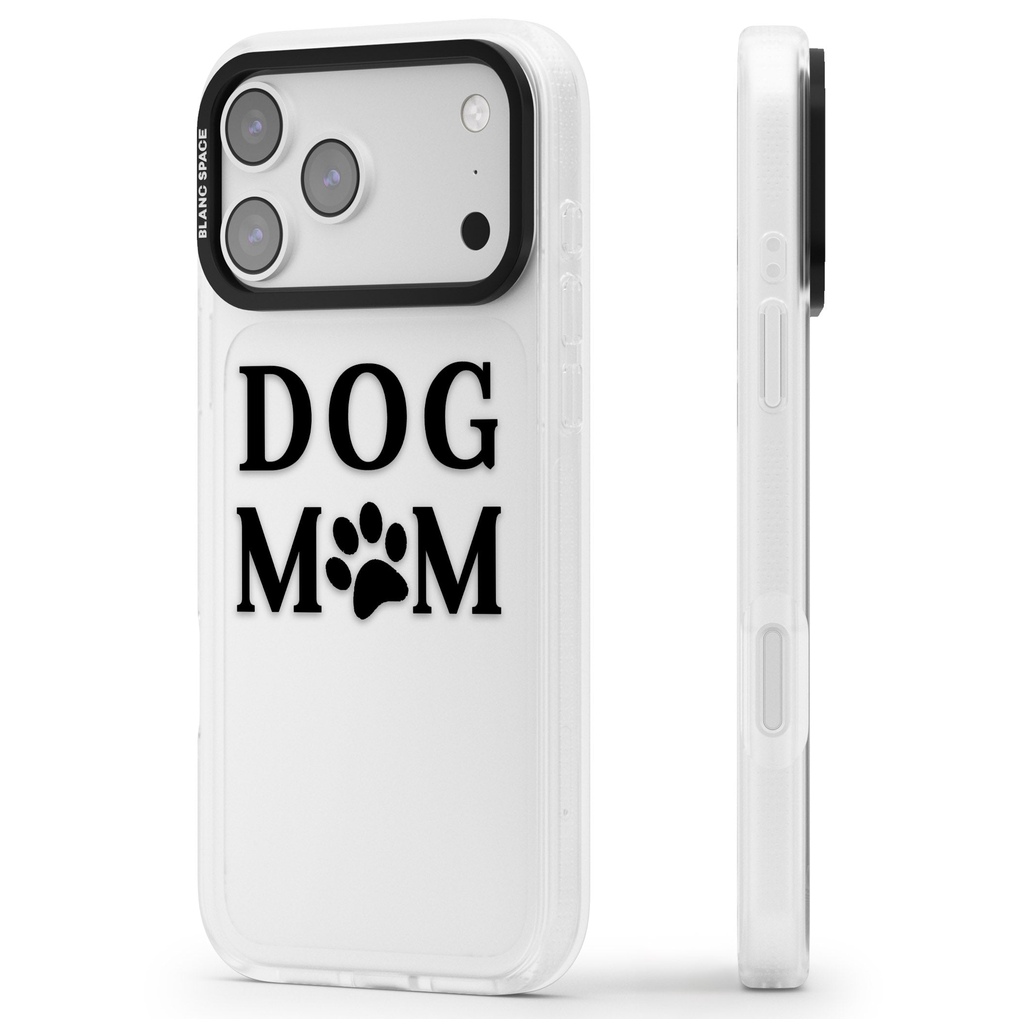 Dog Mom iPhone 17 Pro Impact Air Clear Phone Case Side Profile