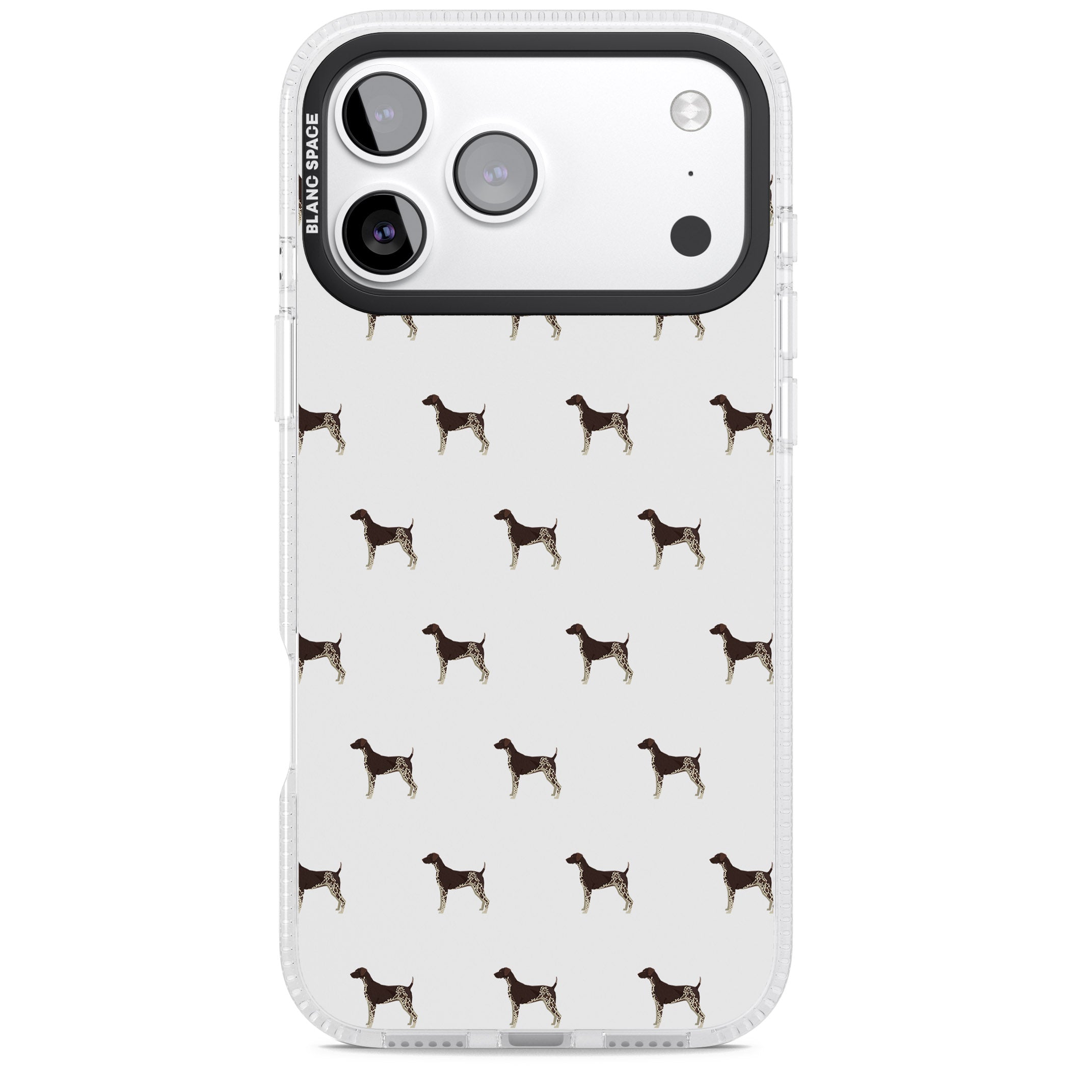 German Shorthaired Pointer Pattern iPhone 17 Pro Impact Air Clear Phone Case