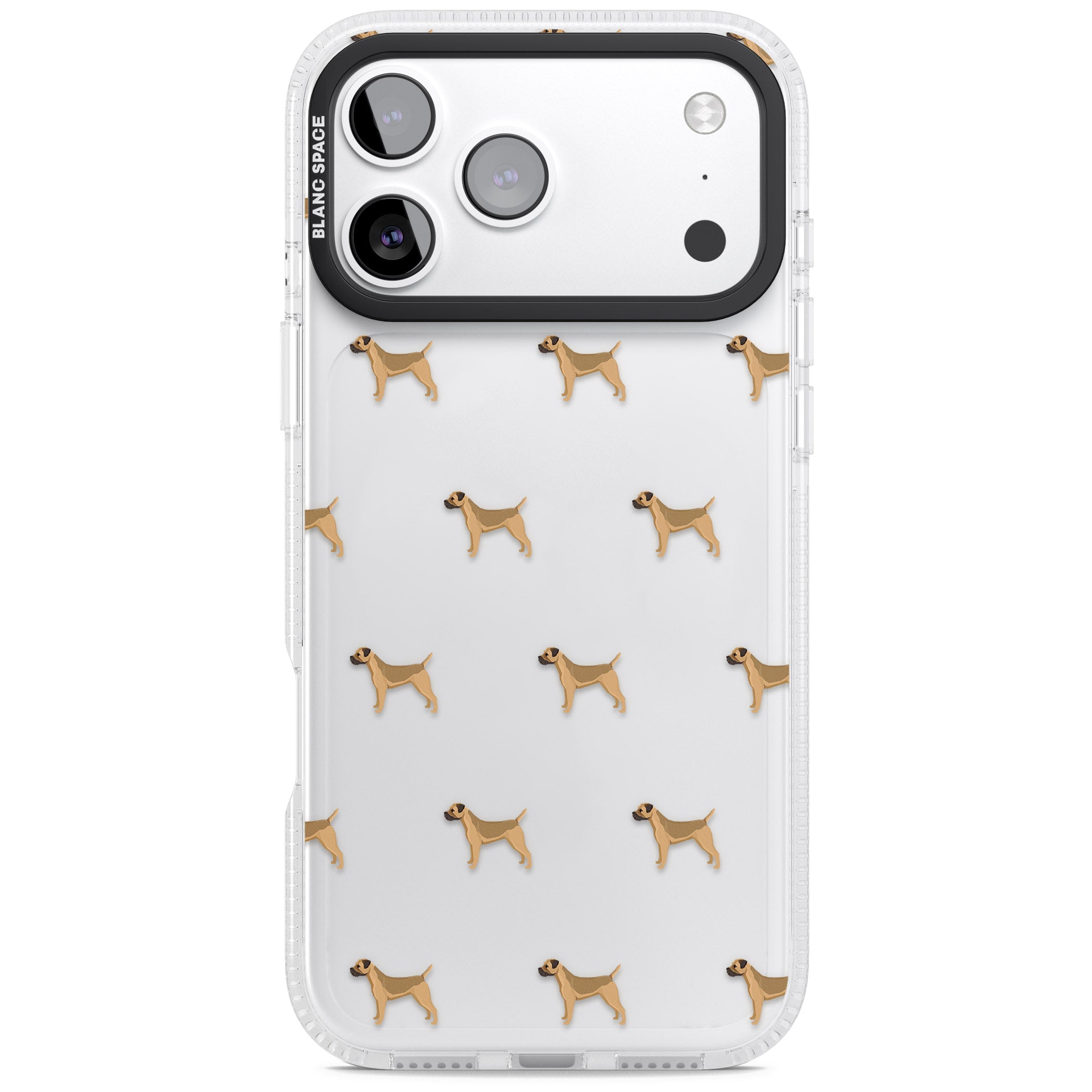 Border Terrier Dog Pattern iPhone 17 Pro Impact Air Clear Phone Case
