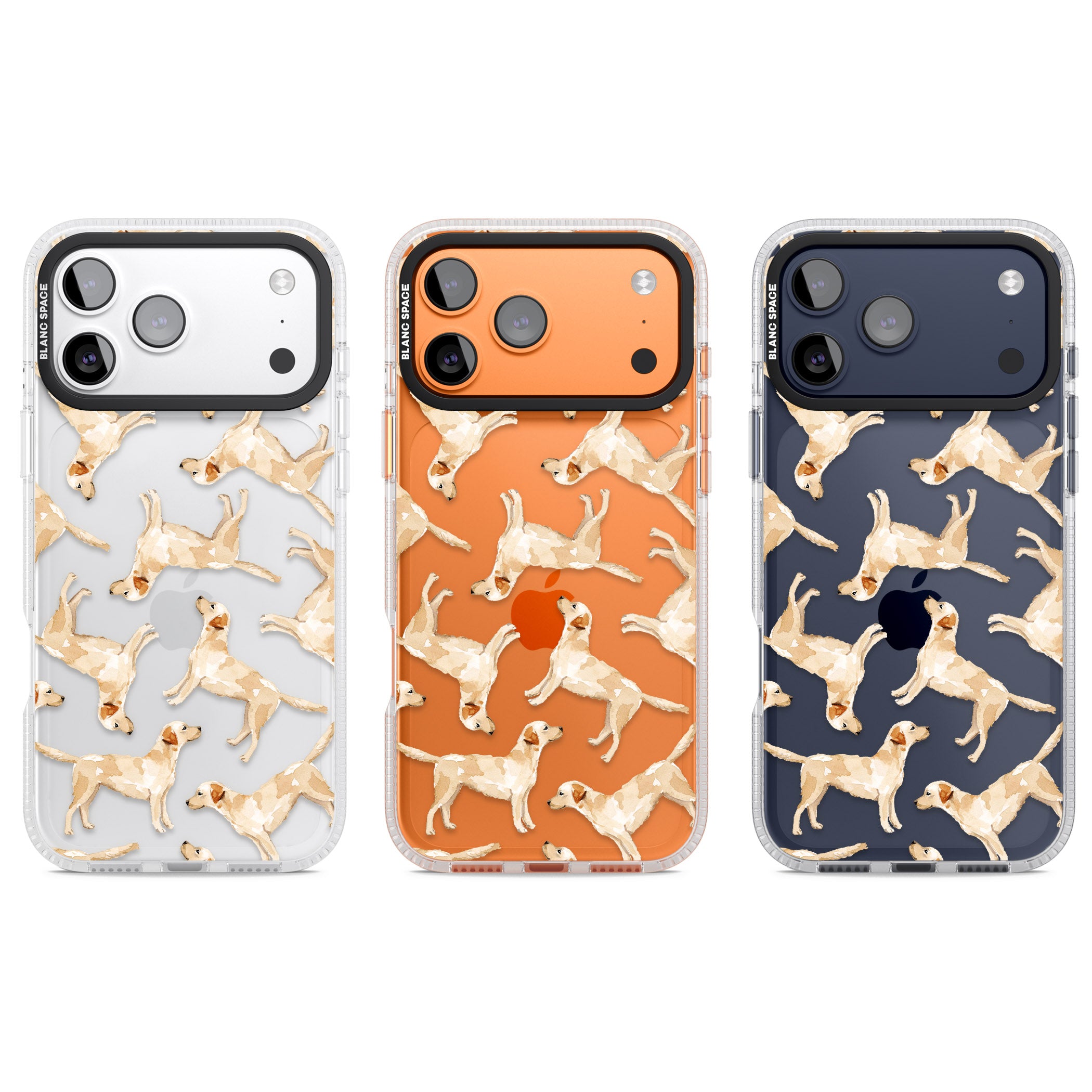Yellow Labrador Watercolour Dog Pattern iPhone 17 Pro Impact Air Clear Phone Case APT Impact Protection