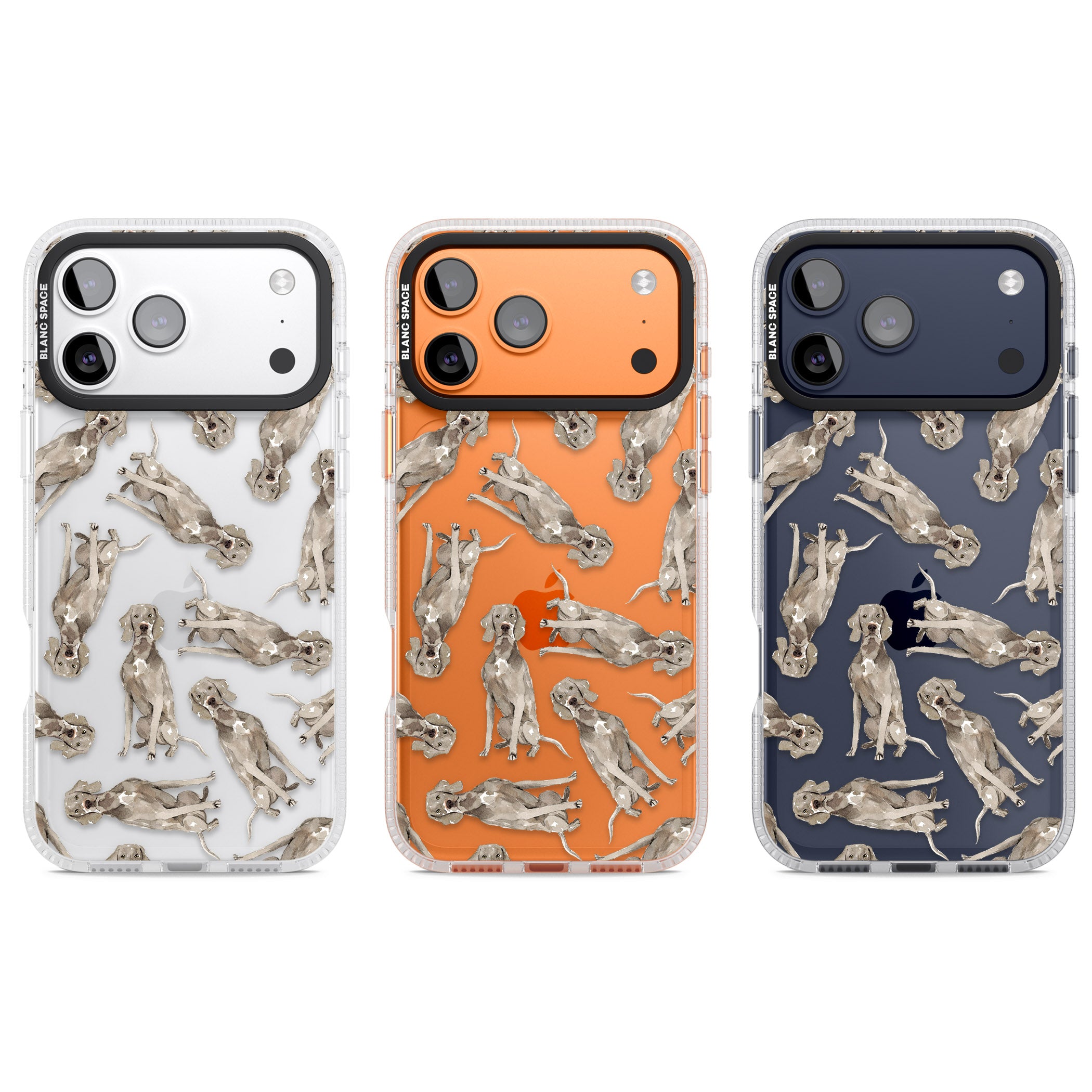 Weimaraner Watercolor Dog iPhone 17 Pro Impact Air Clear Phone Case APT Impact Protection