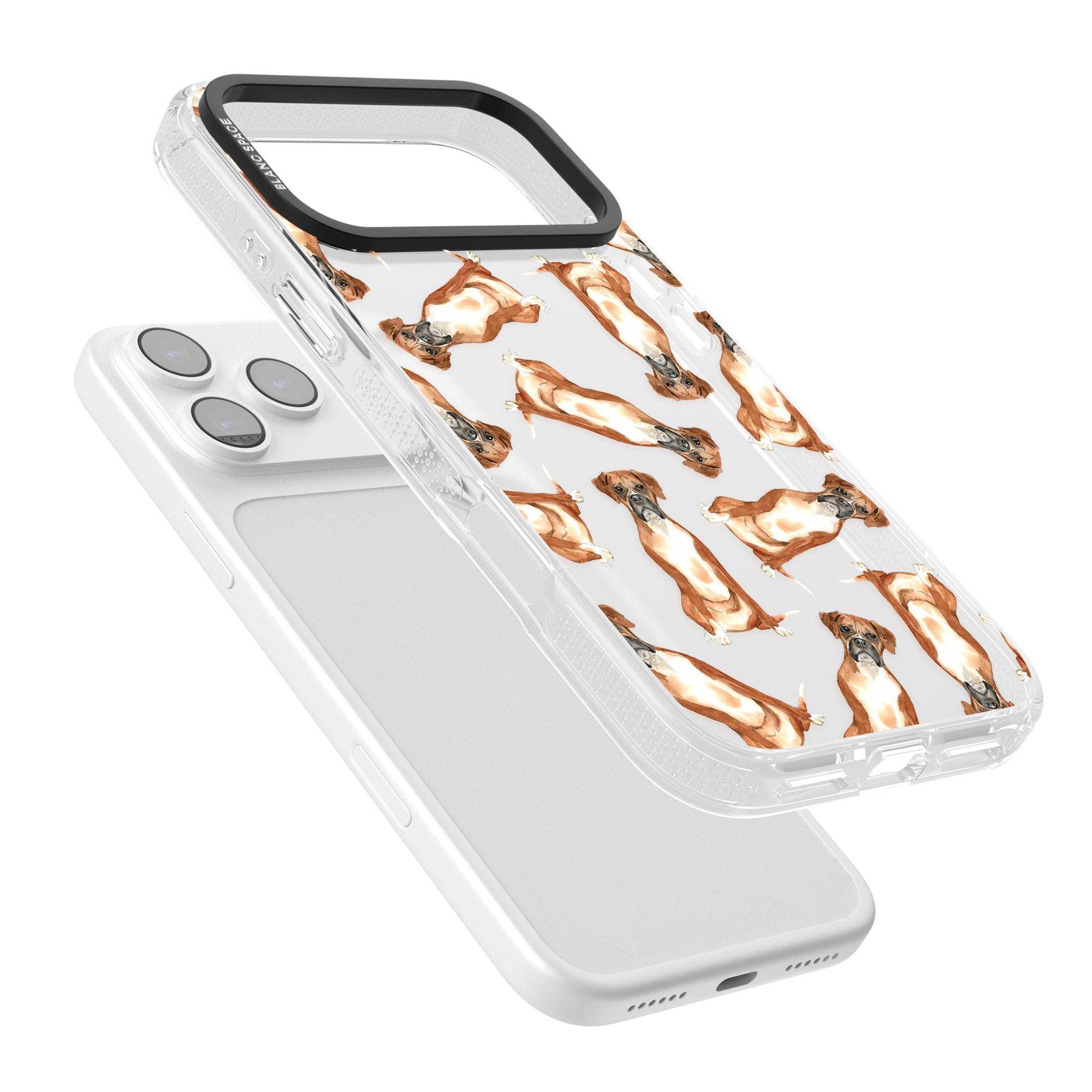 Boxer Watercolor Dog Pattern iPhone 17 Pro Impact Air Clear Phone Case Colours