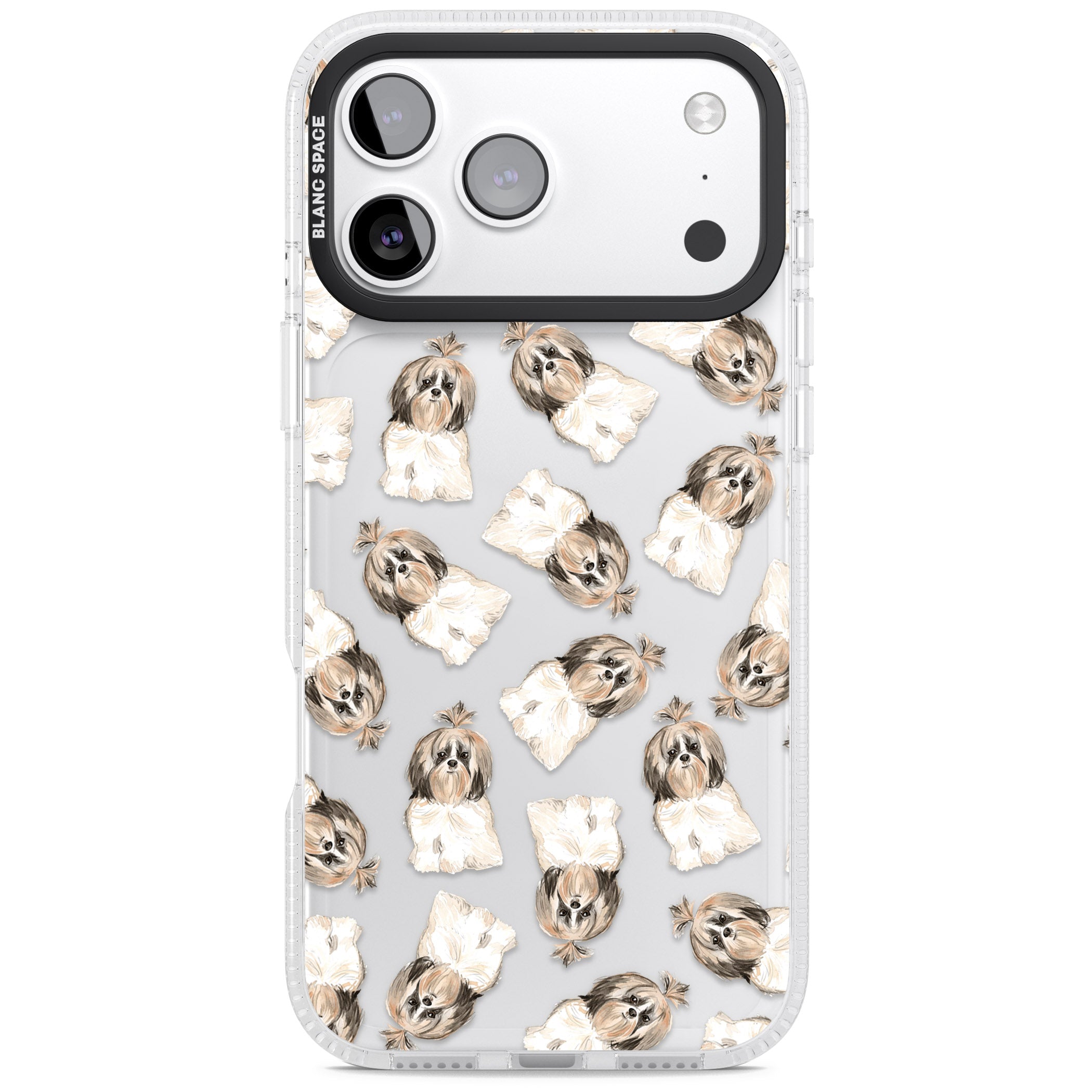 Shih Tzu Pattern Long Hair iPhone 17 Pro Max Impact Air Clear Phone Case