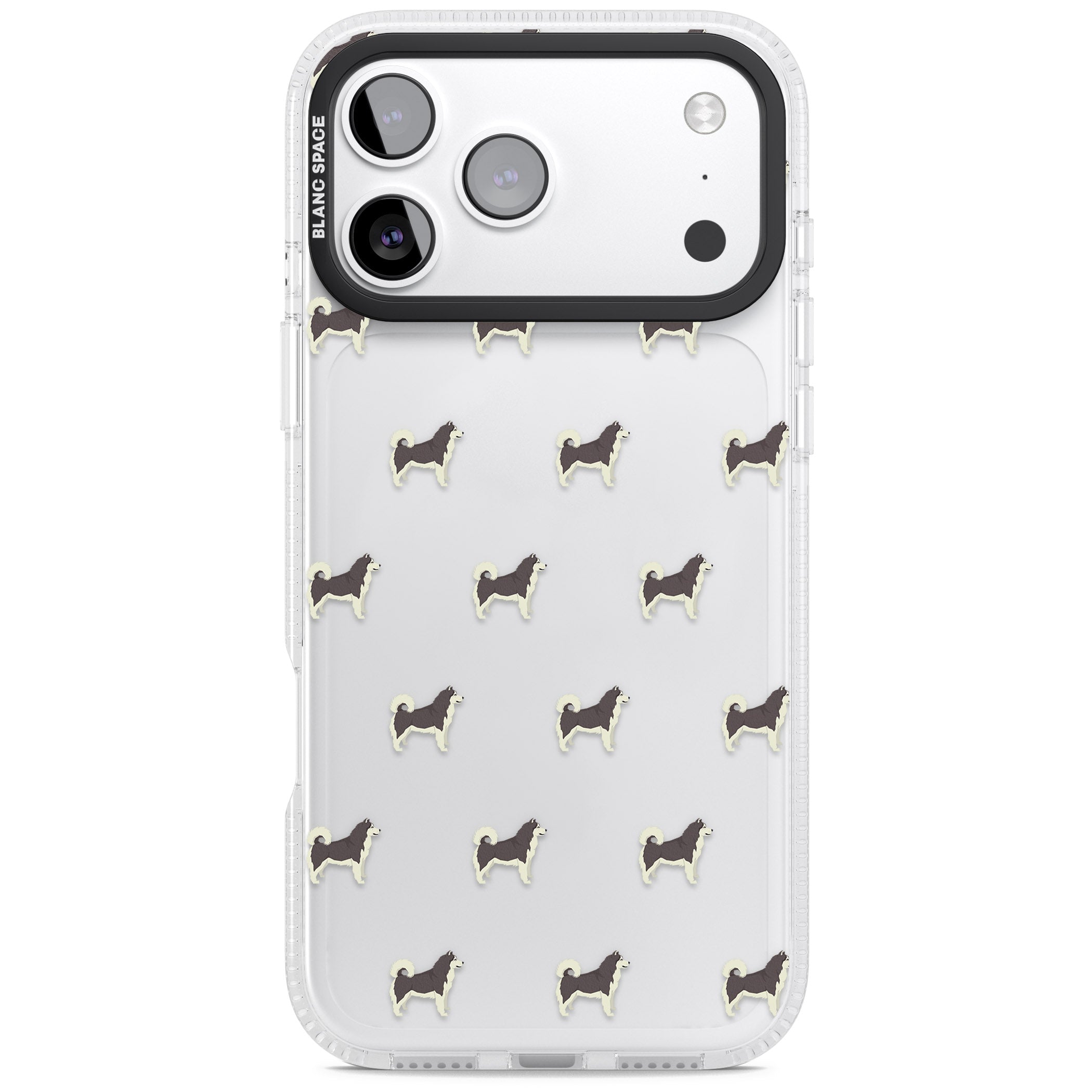 Alaskan Malamute Dog Pattern iPhone 17 Pro Impact Air Clear Phone Case