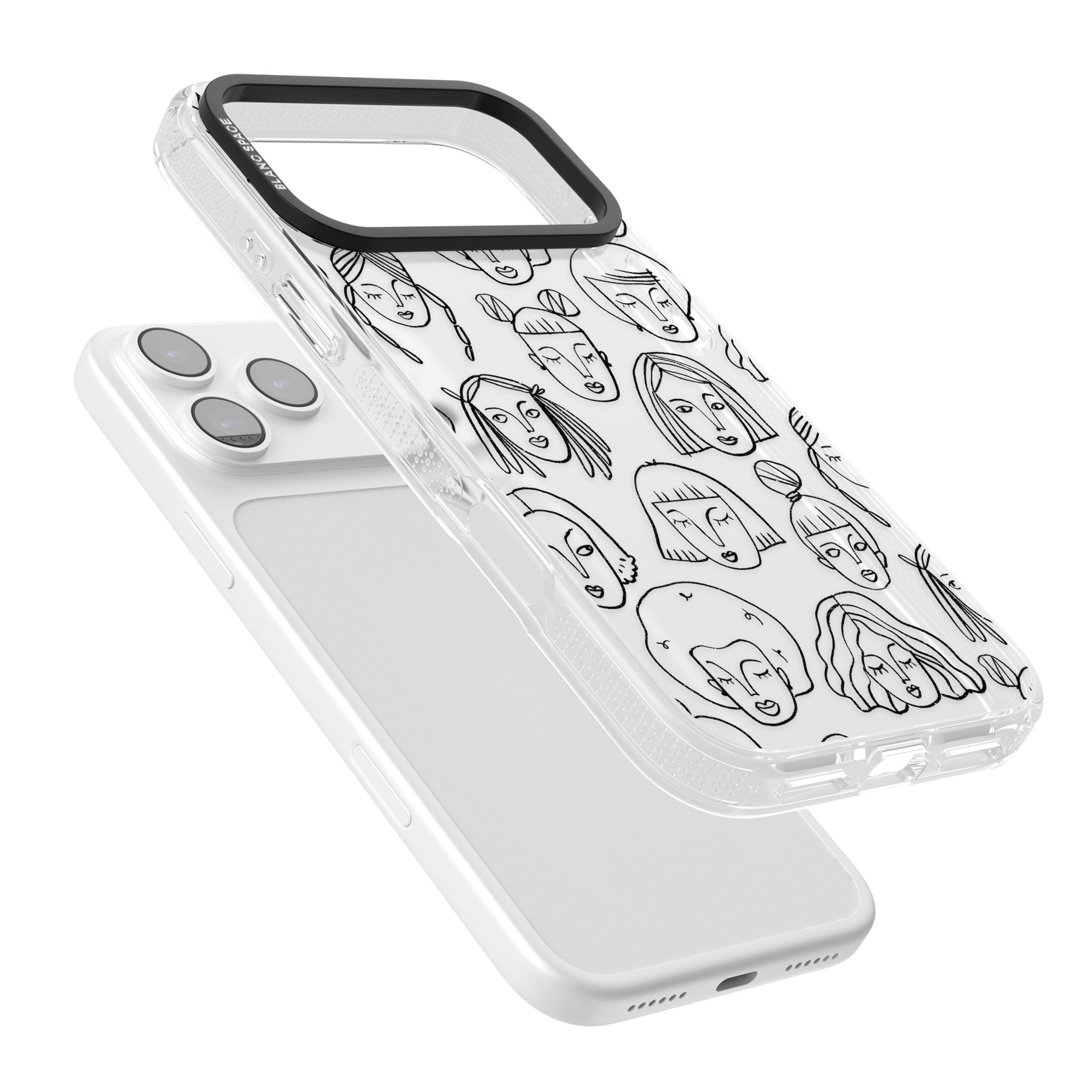 Doodle Face iPhone 17 Pro Impact Air Clear Phone Case Colours