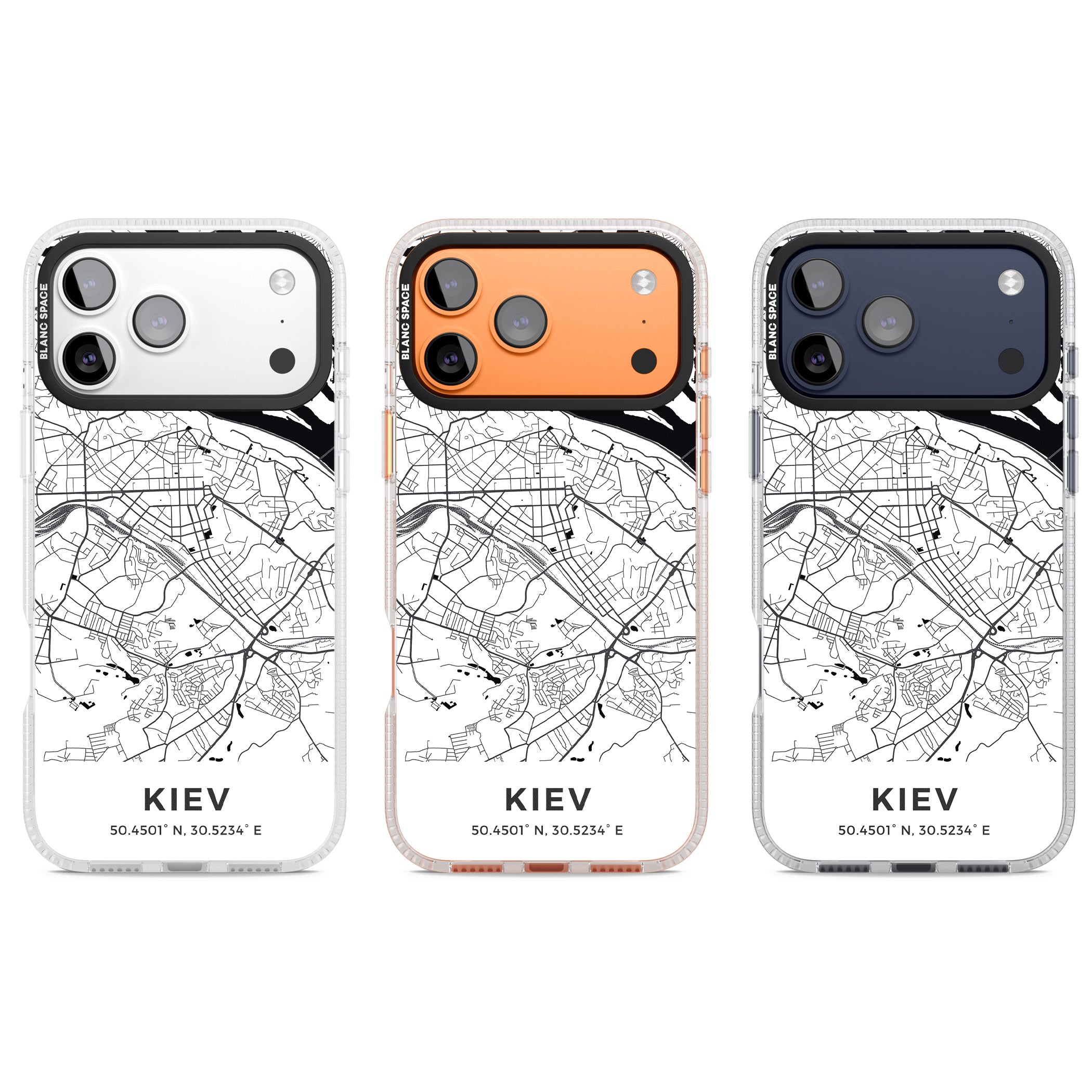 Kiev Map iPhone 17 Pro Impact Air Clear Phone Case APT Impact Protection