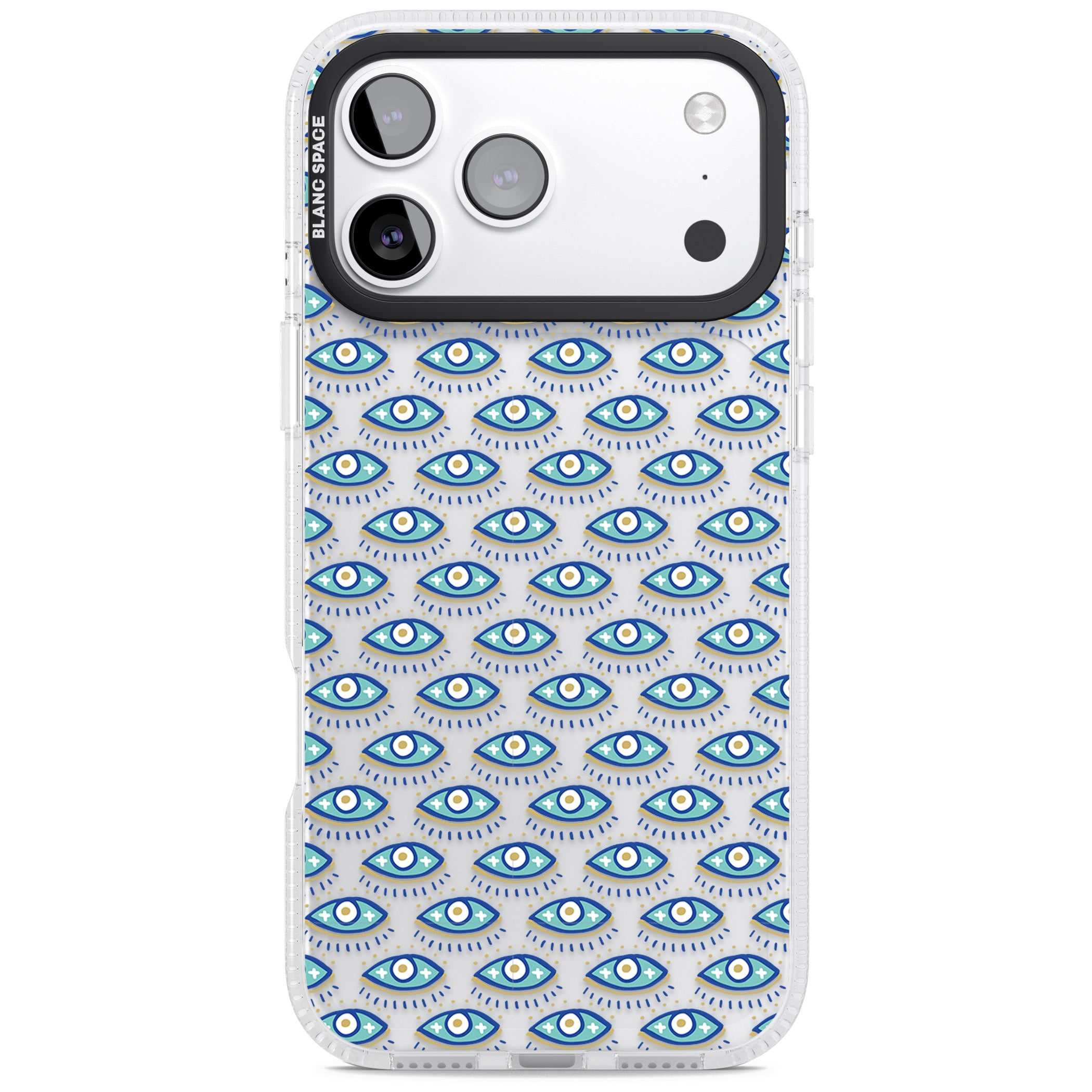 Psychedelic Eyes Pattern Color iPhone 17 Pro Impact Air Clear Phone Case