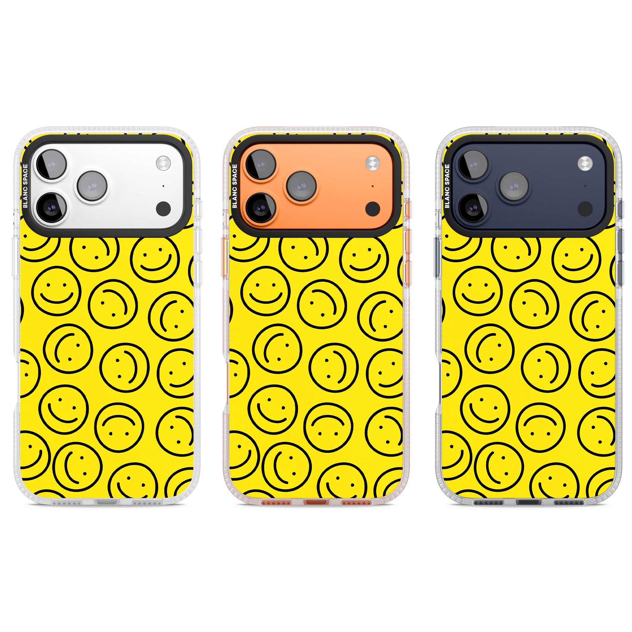 Happy Face Pattern iPhone 17 Pro Impact Air Clear Phone Case APT Impact Protection
