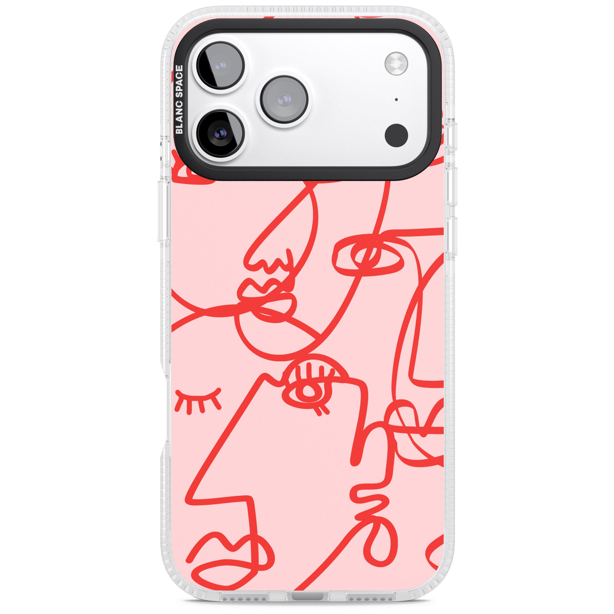 Red Line Art iPhone 17 Pro Impact Air Clear Phone Case