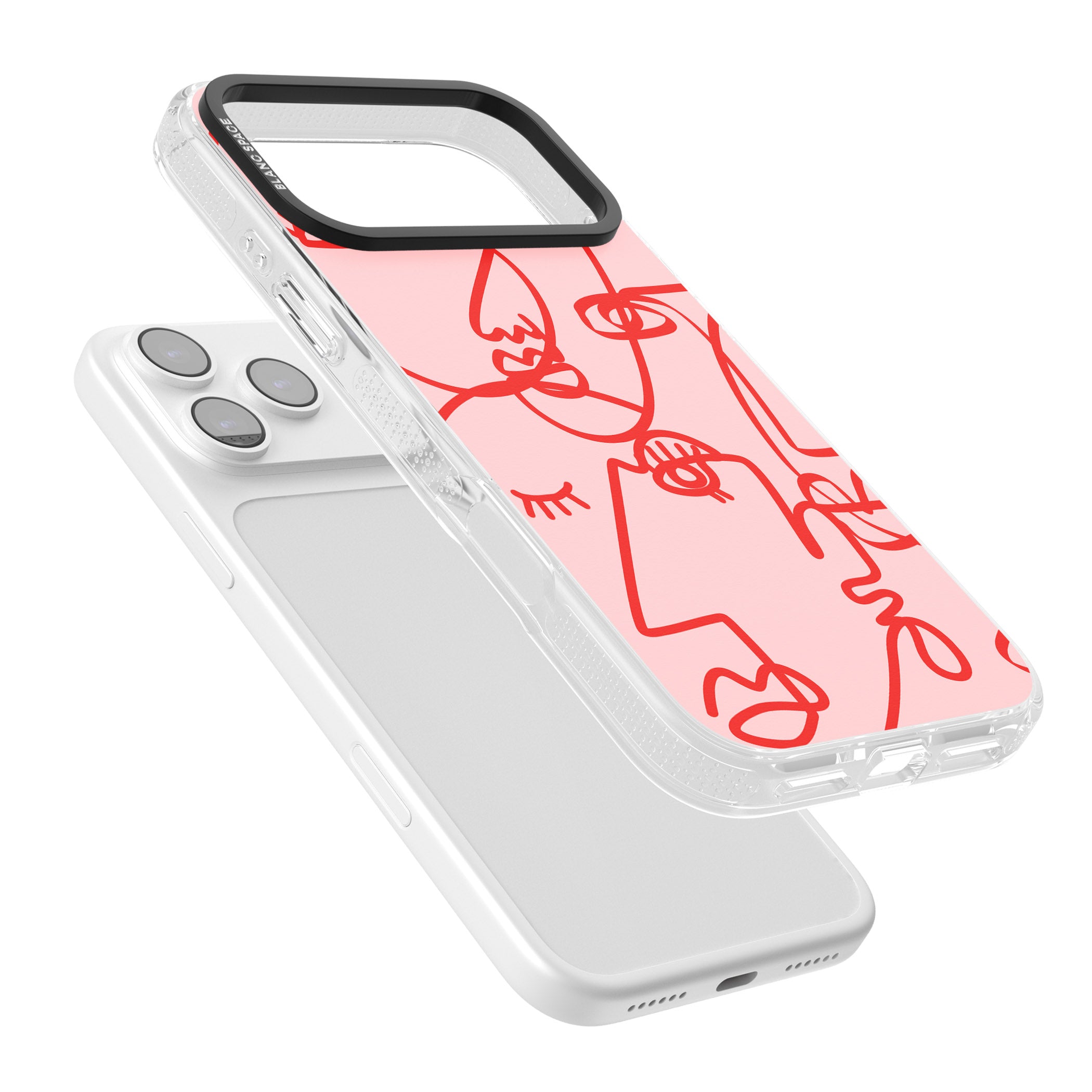 Red Line Art iPhone 17 Pro Impact Air Clear Phone Case Colours