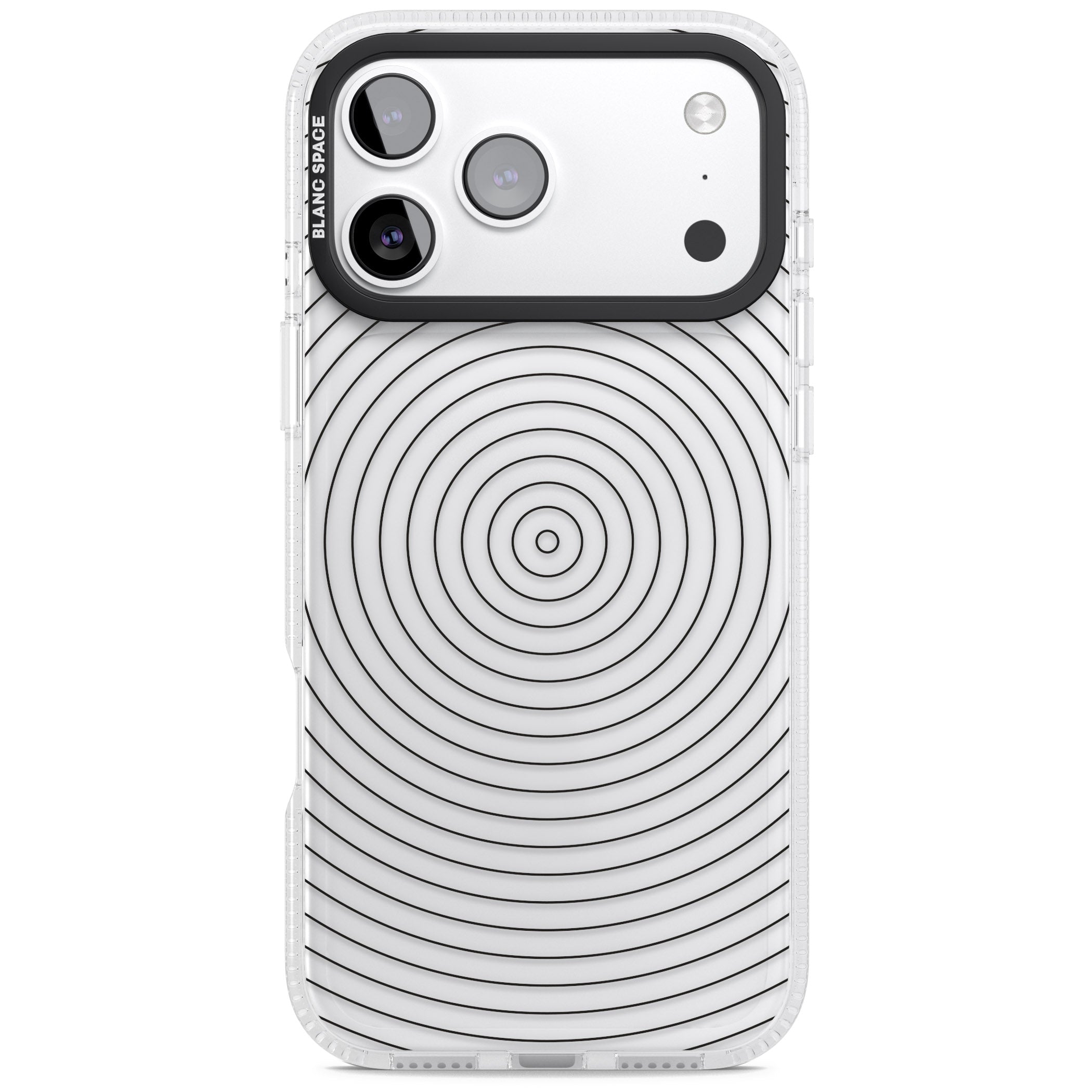 Concentric Lines: Monochrome Vibes iPhone 17 Pro Impact Air Clear Phone Case