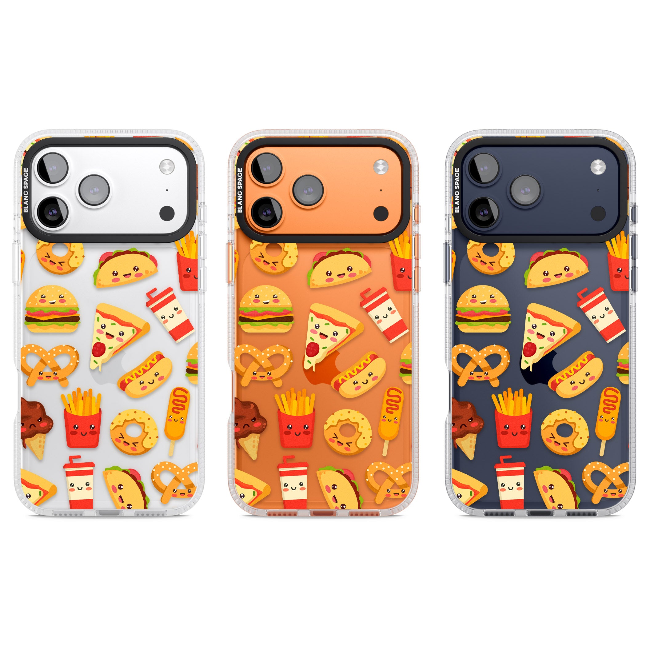 Fast Food Patterns Kawaii Fast Food Mix iPhone 17 Pro Impact Air Clear Phone Case APT Impact Protection