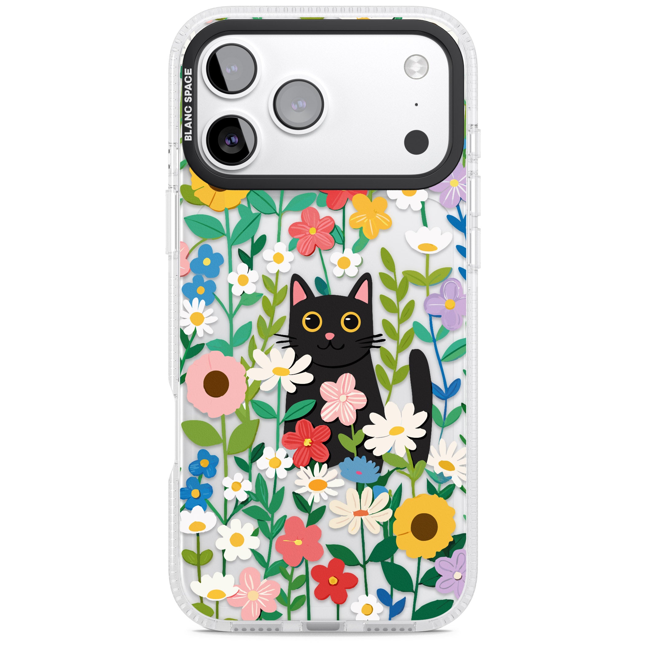 Whiskers & Wildflowers Cat iPhone 17 Pro Max Impact Air Clear Phone Case