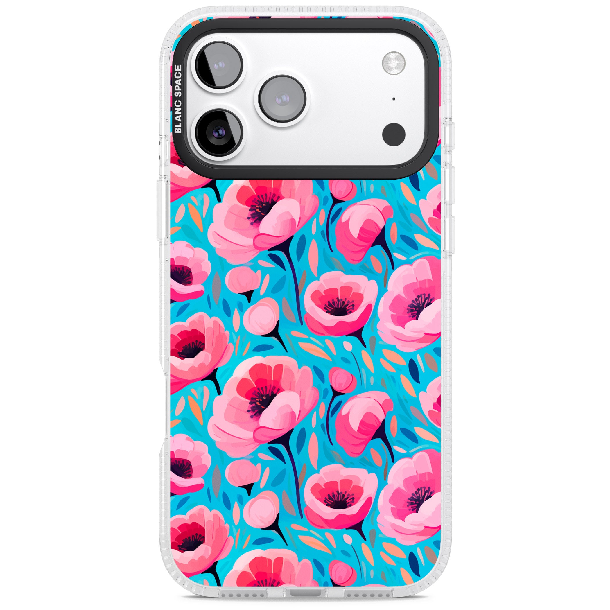 Tropical Pink Poppies iPhone 17 Pro Max Impact Air Clear Phone Case